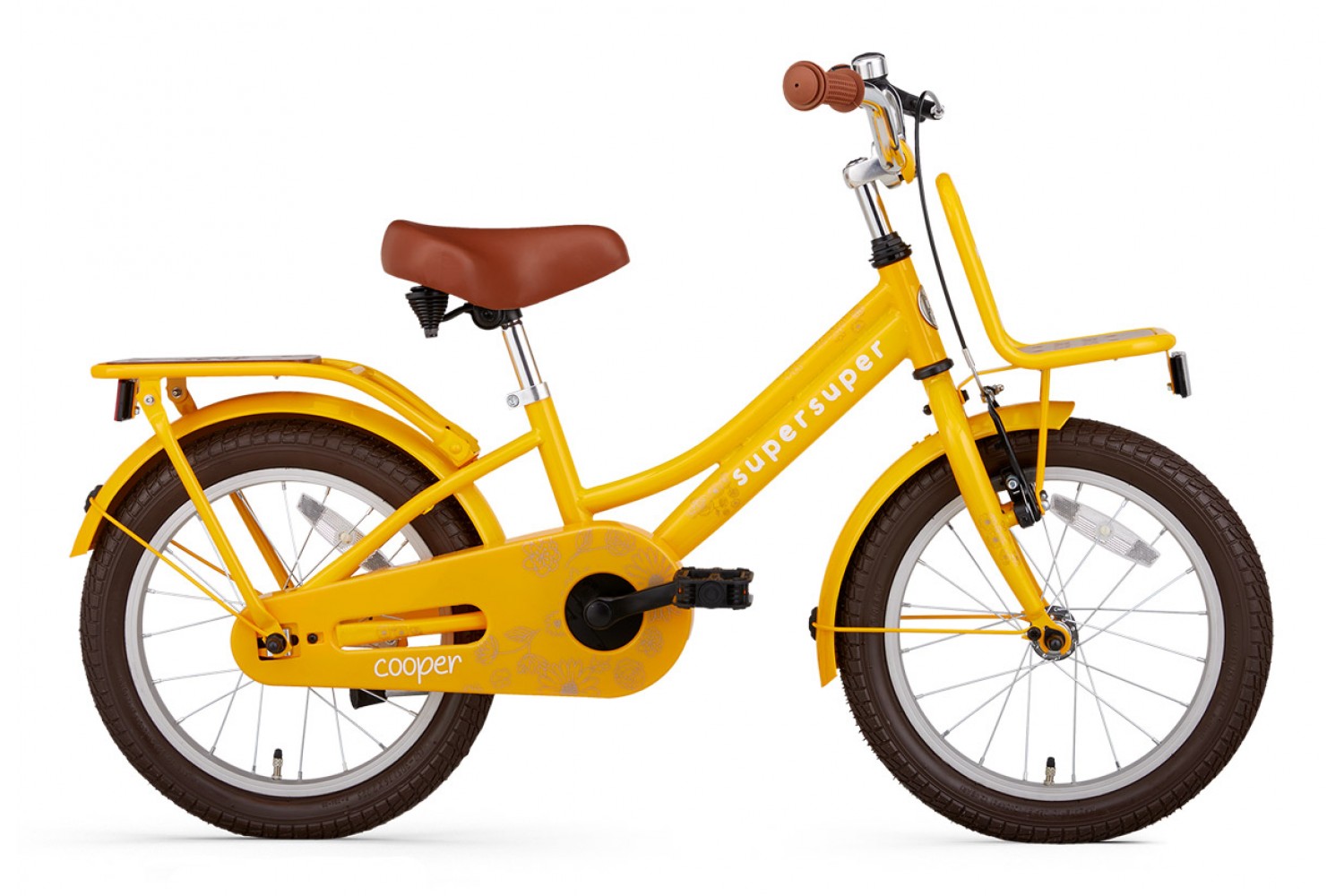 Vélo Enfant SuperSuper Cooper Bamboo 16 Pouces Filles Jaune