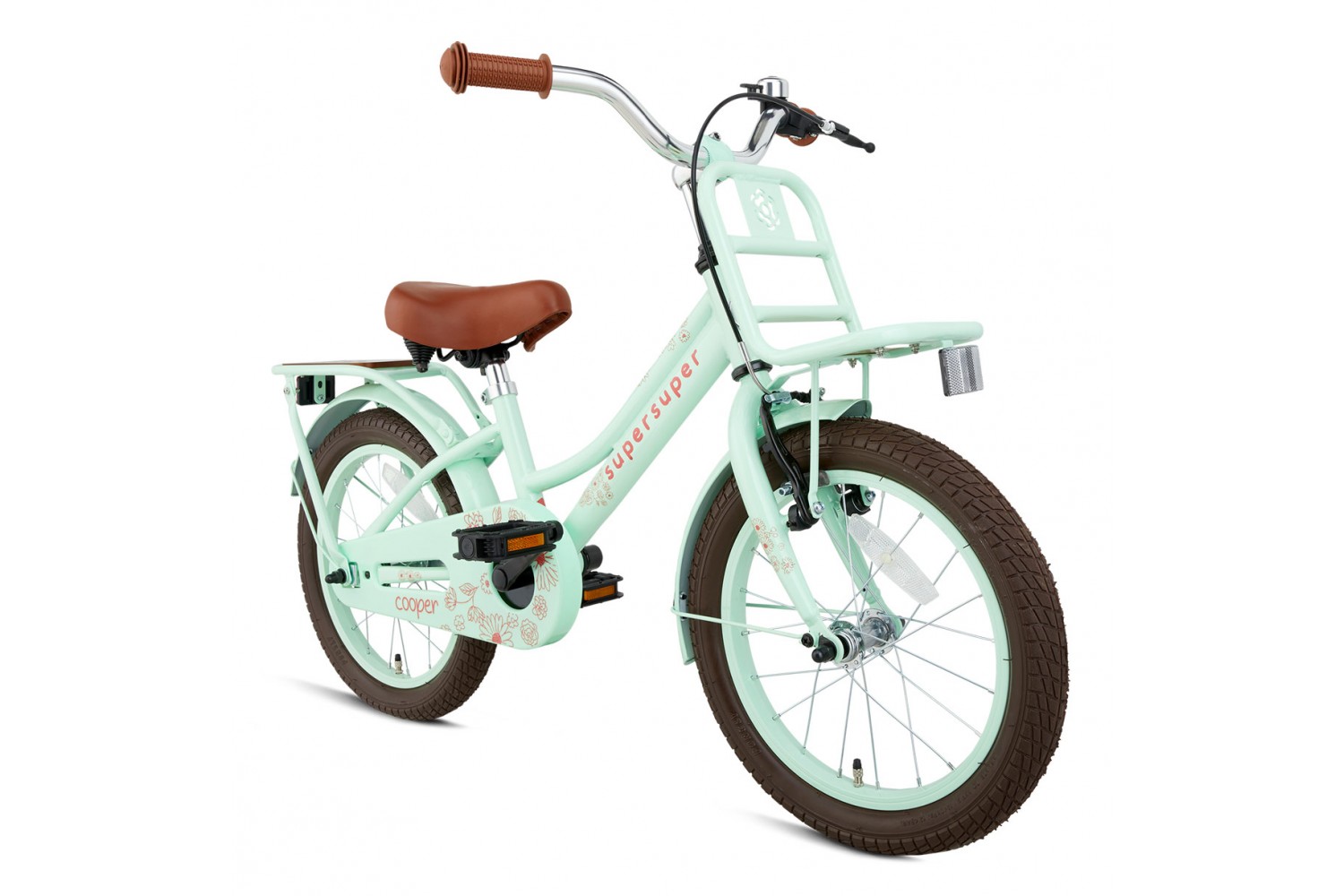 Vélo Enfant SuperSuper Cooper Bamboo 16 Pouces Filles Vert Pistache