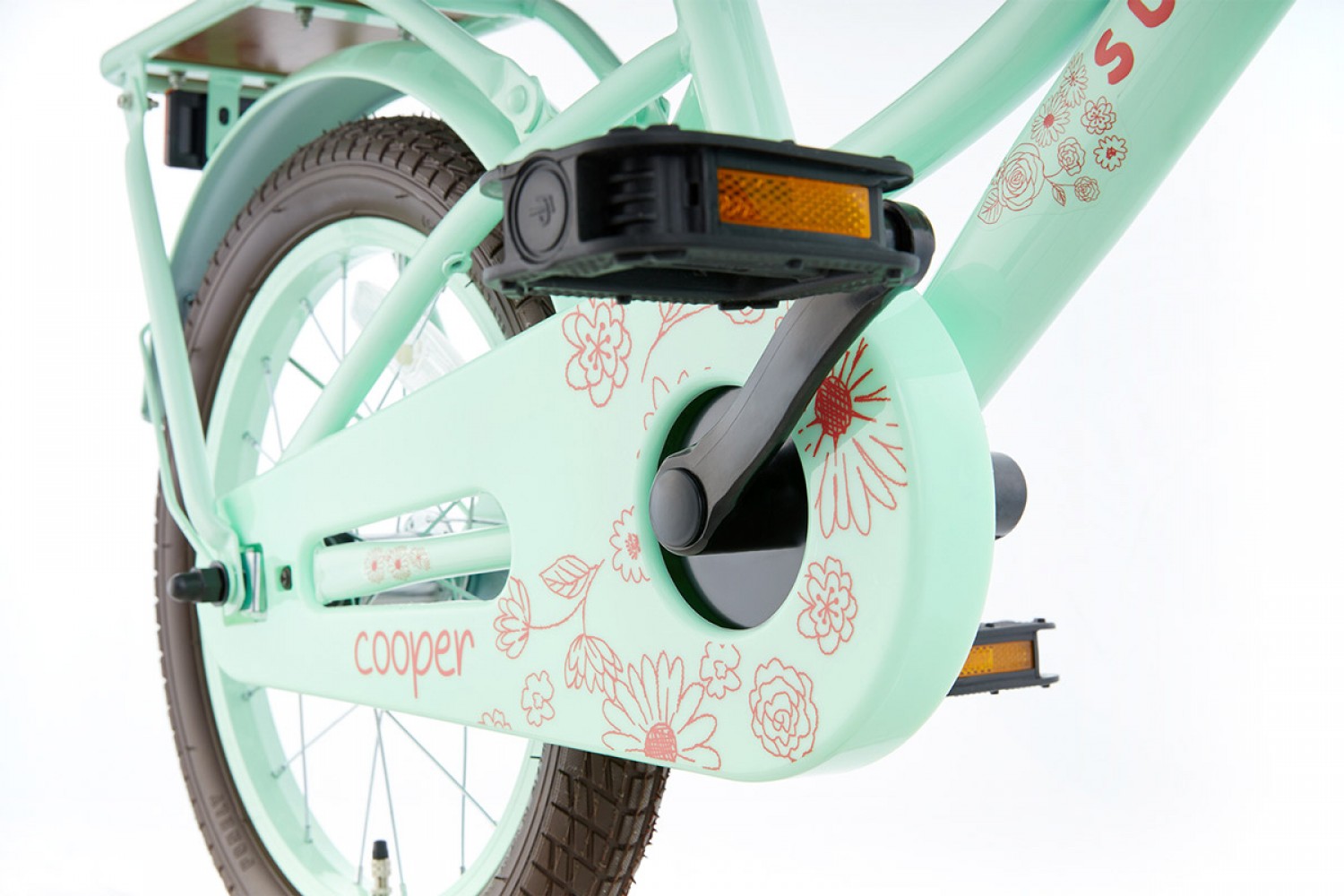 Vélo Enfant SuperSuper Cooper Bamboo 16 Pouces Filles Vert Pistache