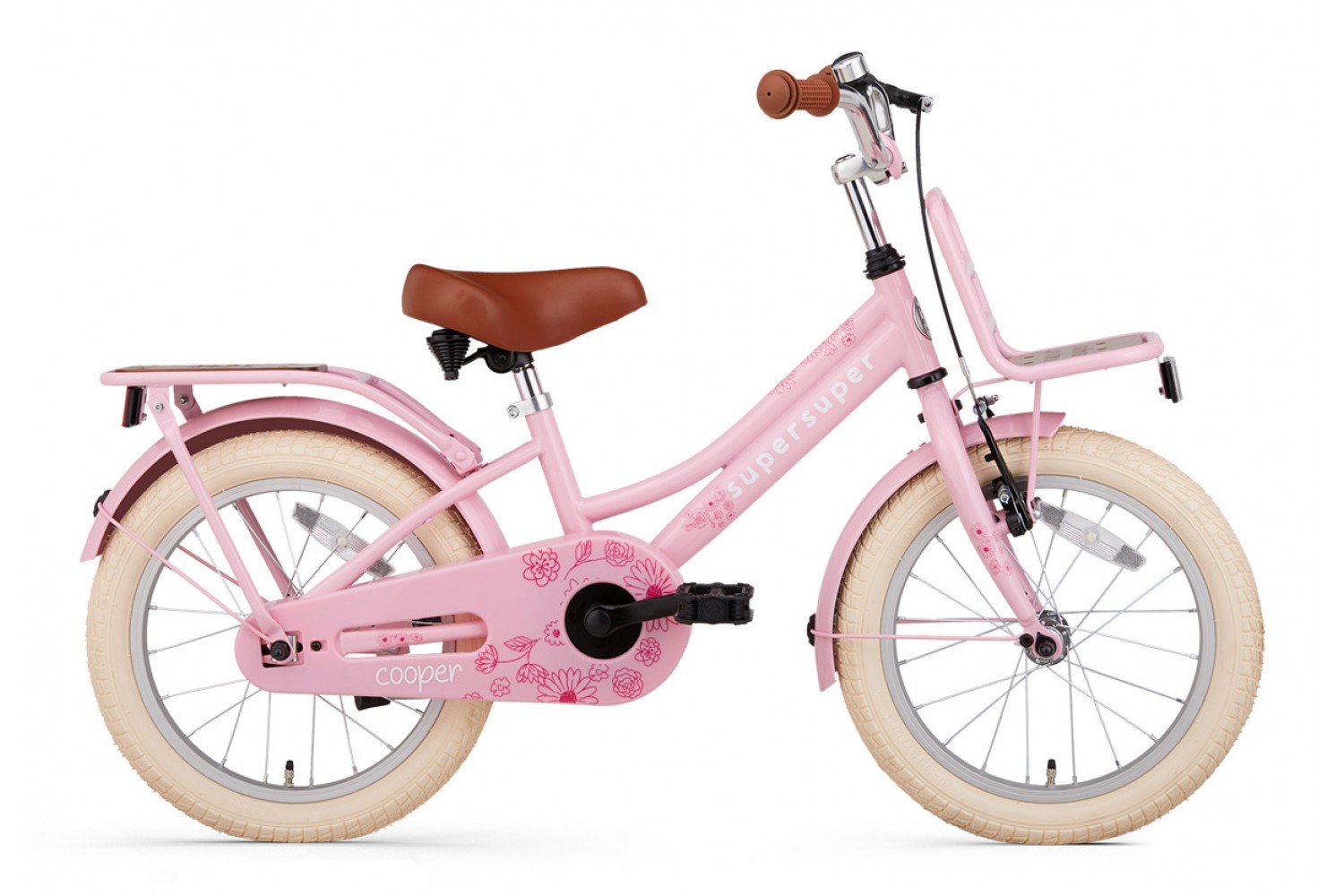 Vélo Enfant SuperSuper Cooper Bamboo 16 Pouces Filles Rose