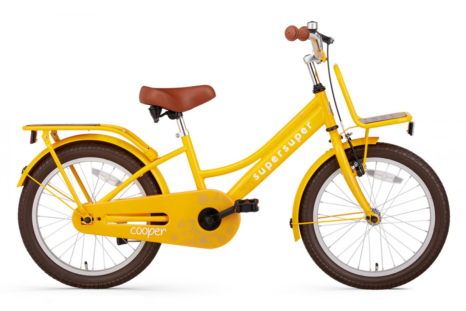 Vélo Enfant SuperSuper Cooper Bamboo 18 Pouces Filles Jaune