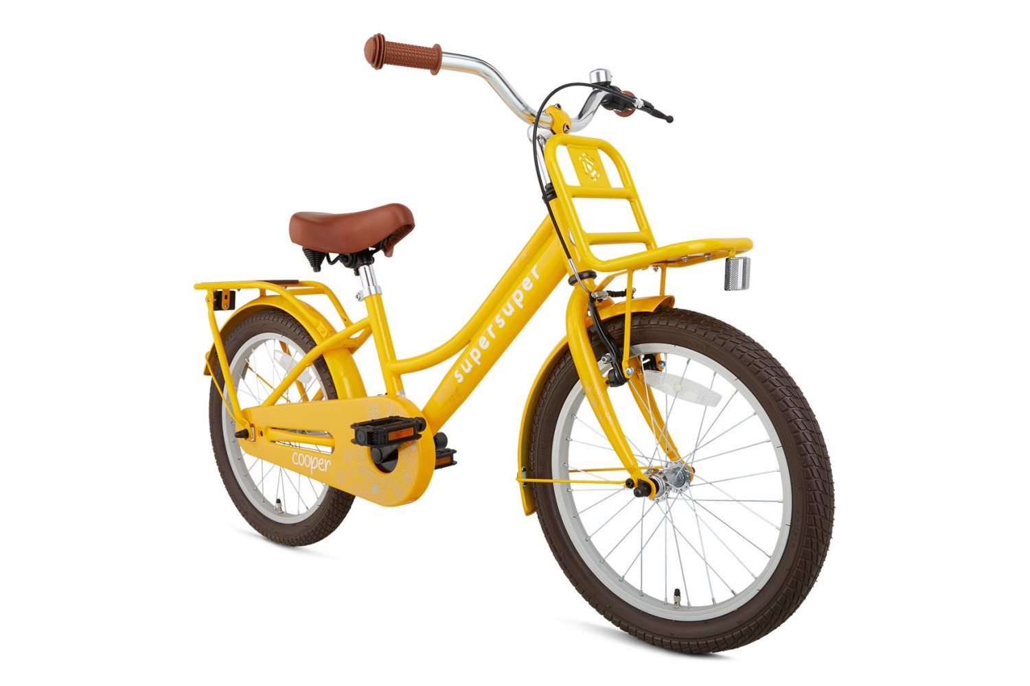 Vélo Enfant SuperSuper Cooper Bamboo 18 Pouces Filles Jaune