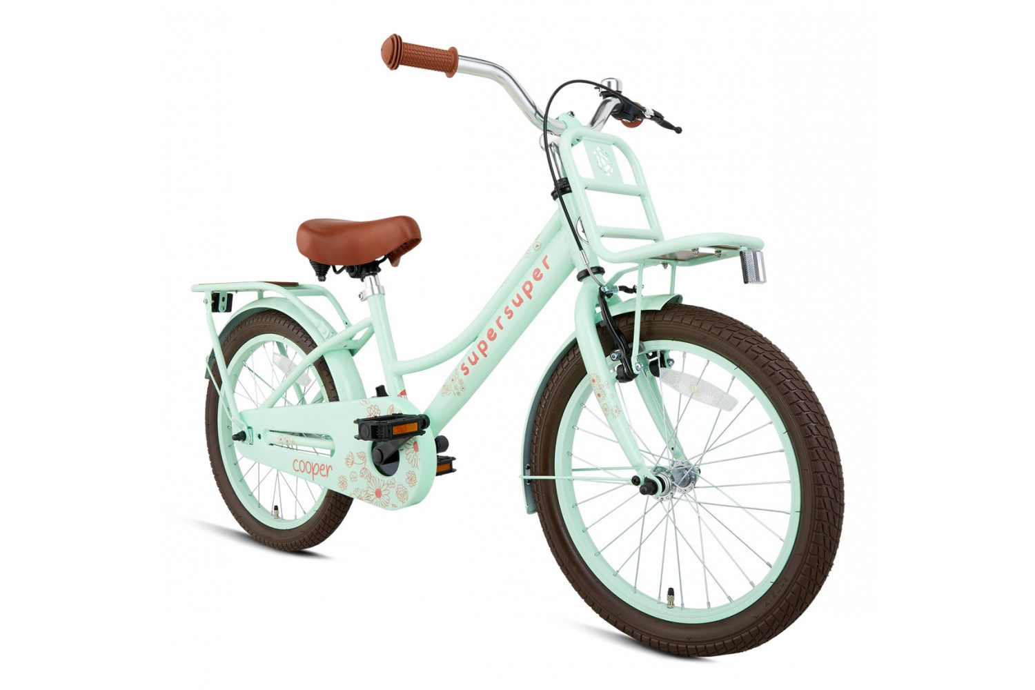 Vélo Enfant SuperSuper Cooper Bamboo 18 Pouces Filles Vert Pistache