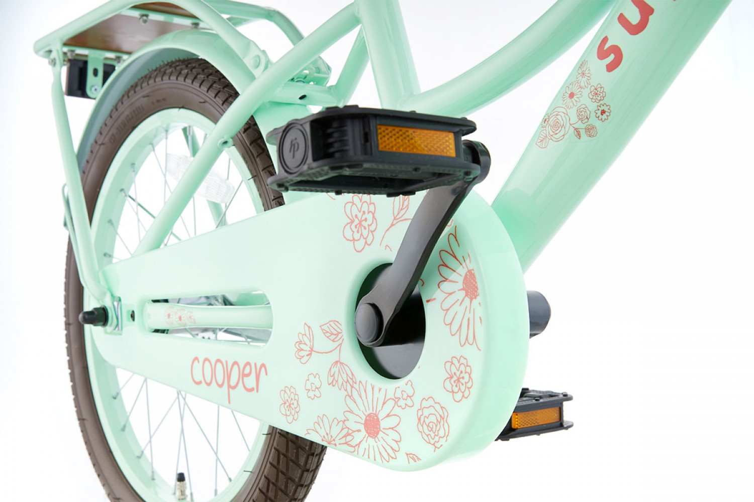 Vélo Enfant SuperSuper Cooper Bamboo 18 Pouces Filles Vert Pistache