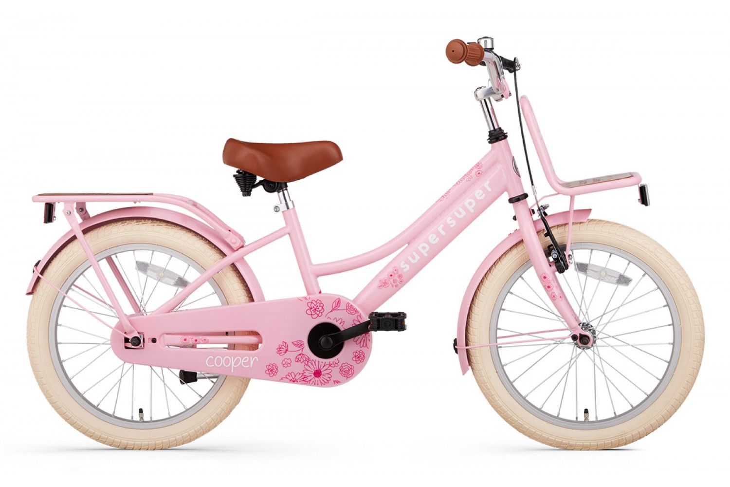 Vélo Enfant SuperSuper Cooper Bamboo 18 Pouces Filles Rose