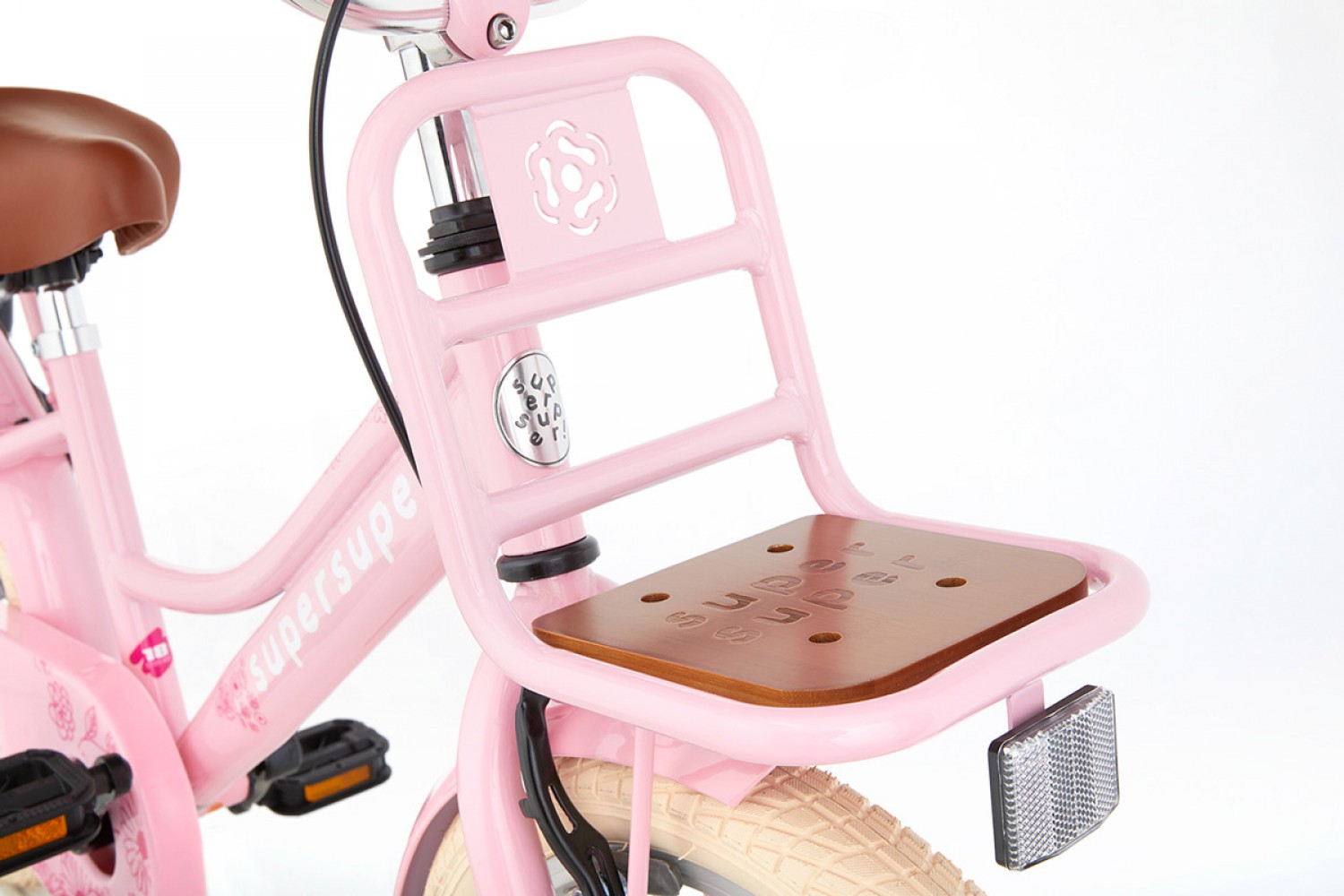 Vélo Enfant SuperSuper Cooper Bamboo 18 Pouces Filles Rose