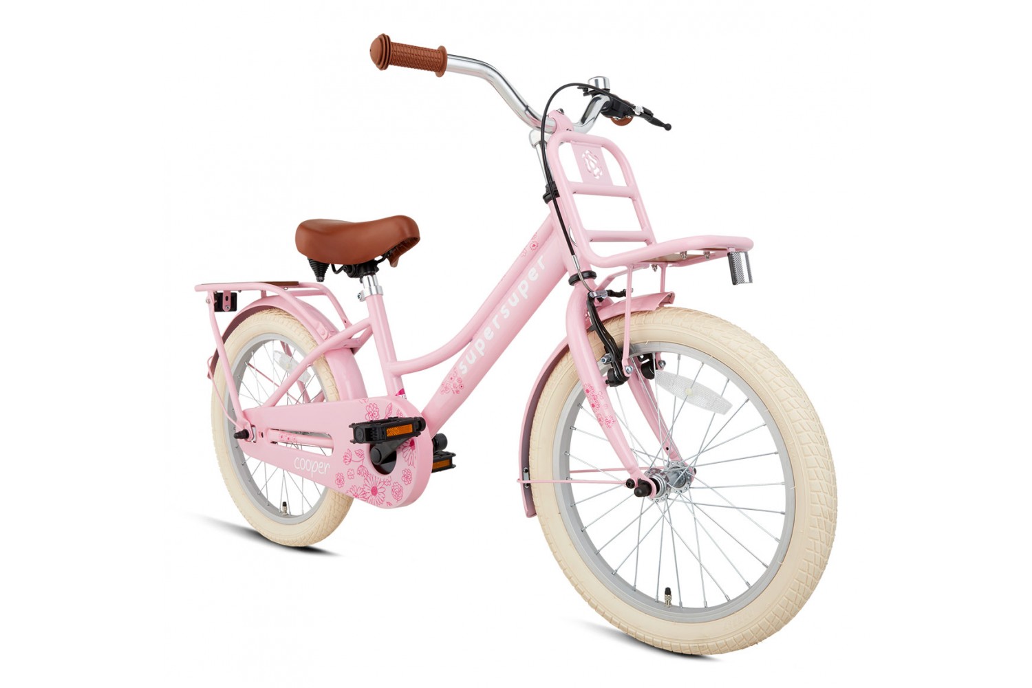 Vélo Enfant SuperSuper Cooper Bamboo 18 Pouces Filles Rose