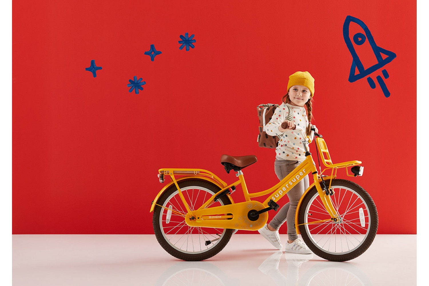 Vélo Enfant SuperSuper Cooper Bamboo 20 Pouces Filles Jaune