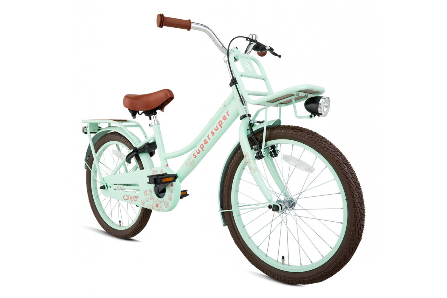 Vélo Enfant SuperSuper Cooper Bamboo 20 Pouces Filles Vert Pistache