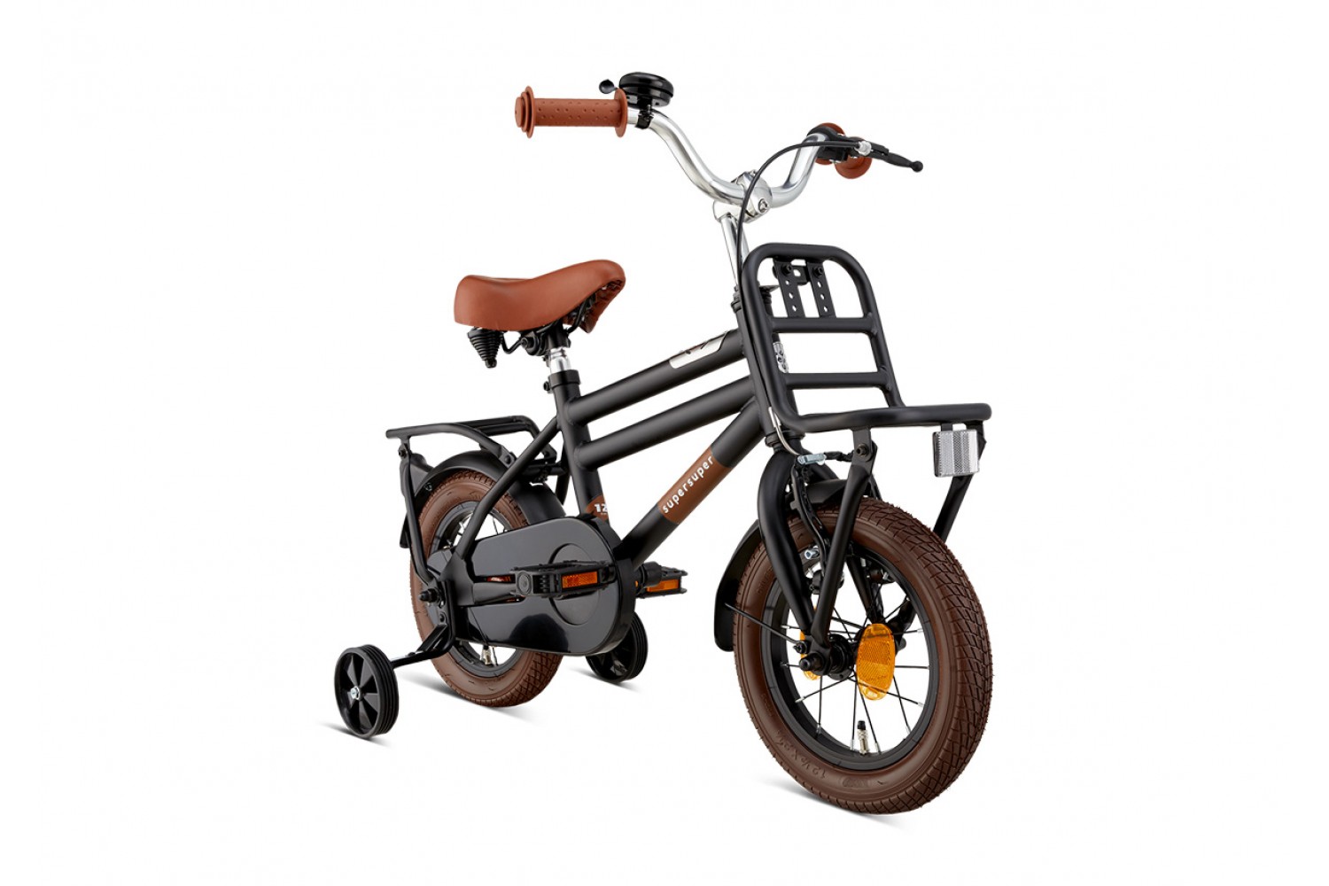 Vélo Enfant Supersuper Cooper 12 Pouces Garçons Noir Mat