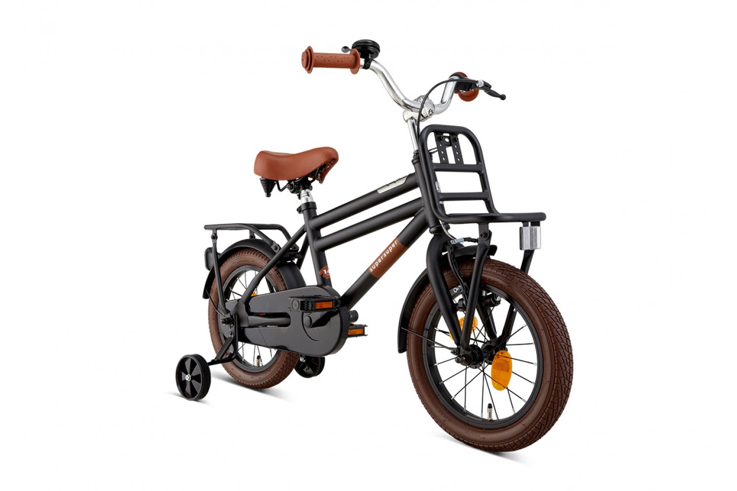 Vélo Enfant Supersuper Cooper 14 Pouces Garçons Noir Mat