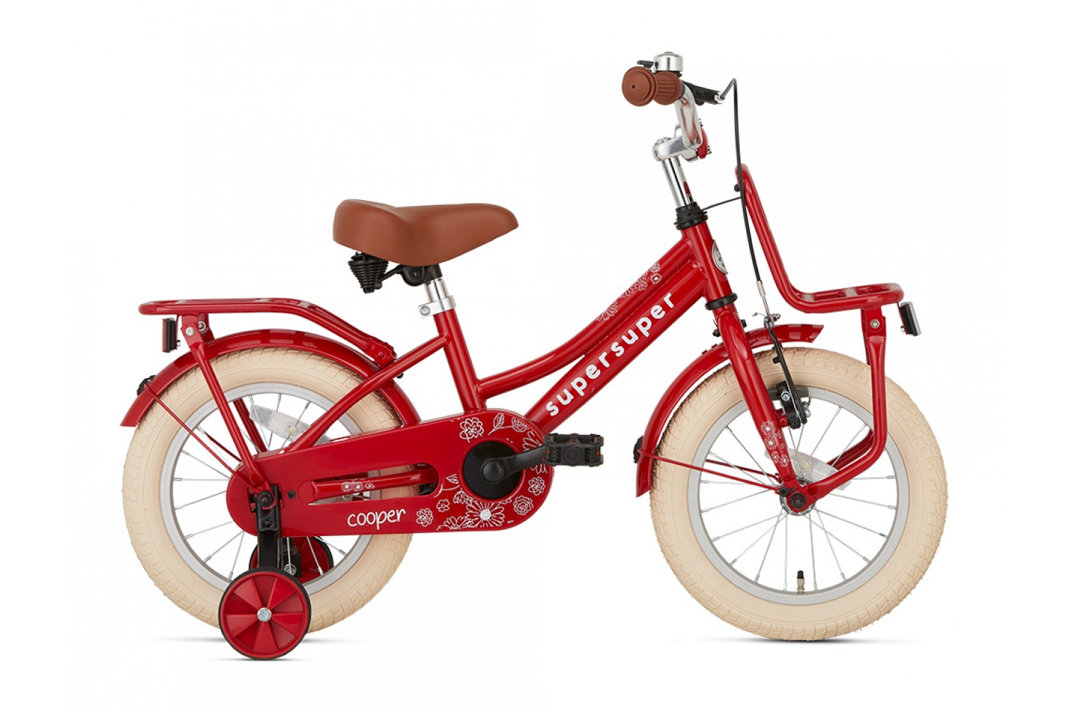 Vélo Enfant Supersuper Cooper 14 Pouces Filles Rouge