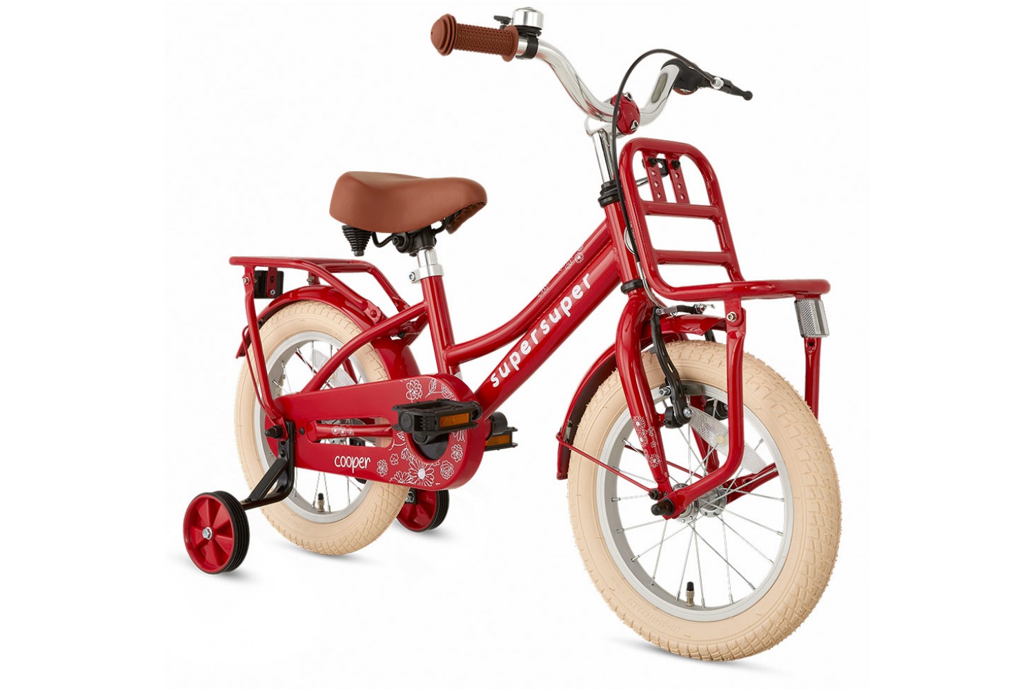 Vélo Enfant Supersuper Cooper 14 Pouces Filles Rouge