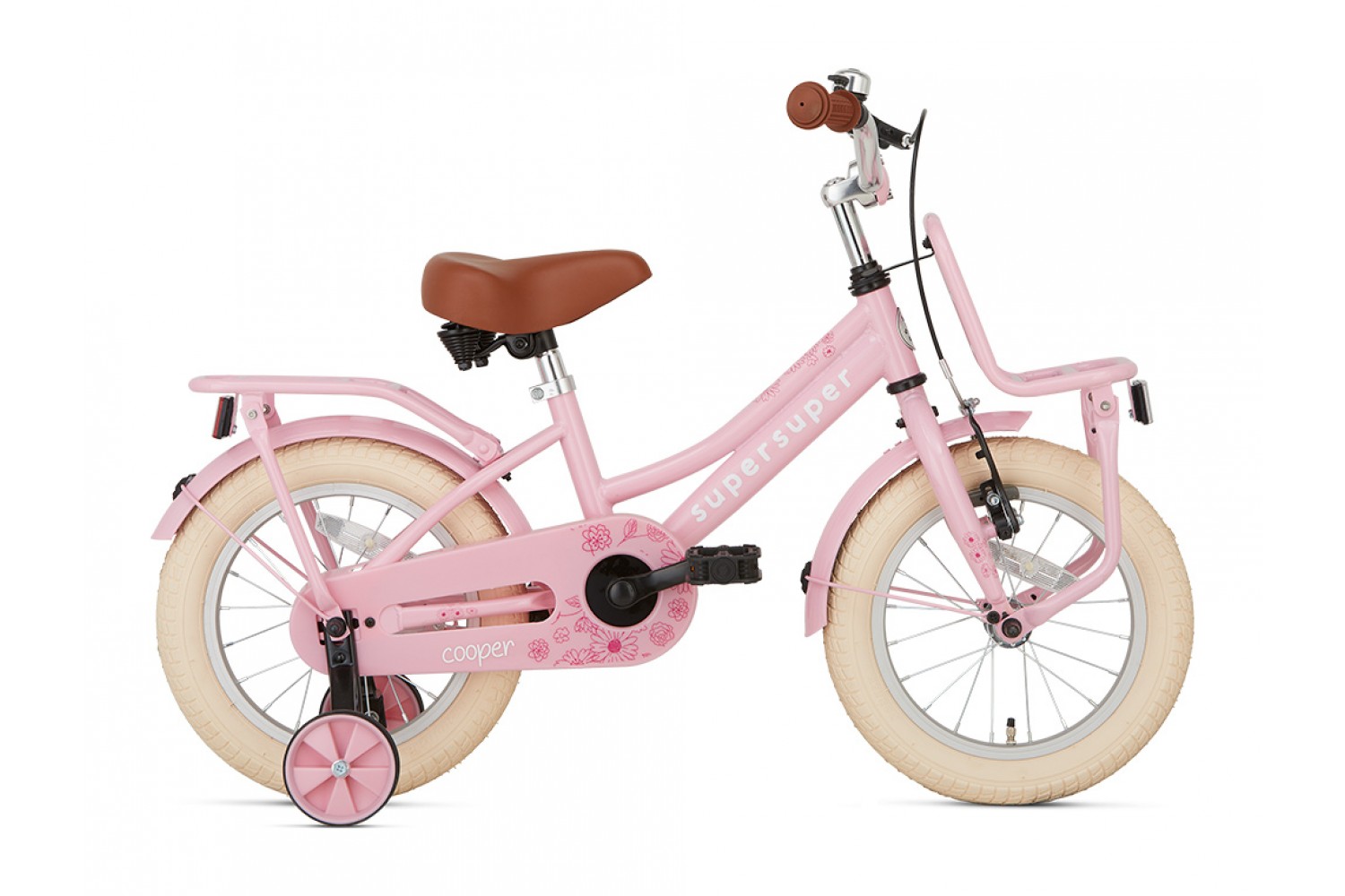 Vélo Enfant Supersuper Cooper 14 Pouces Filles Rose