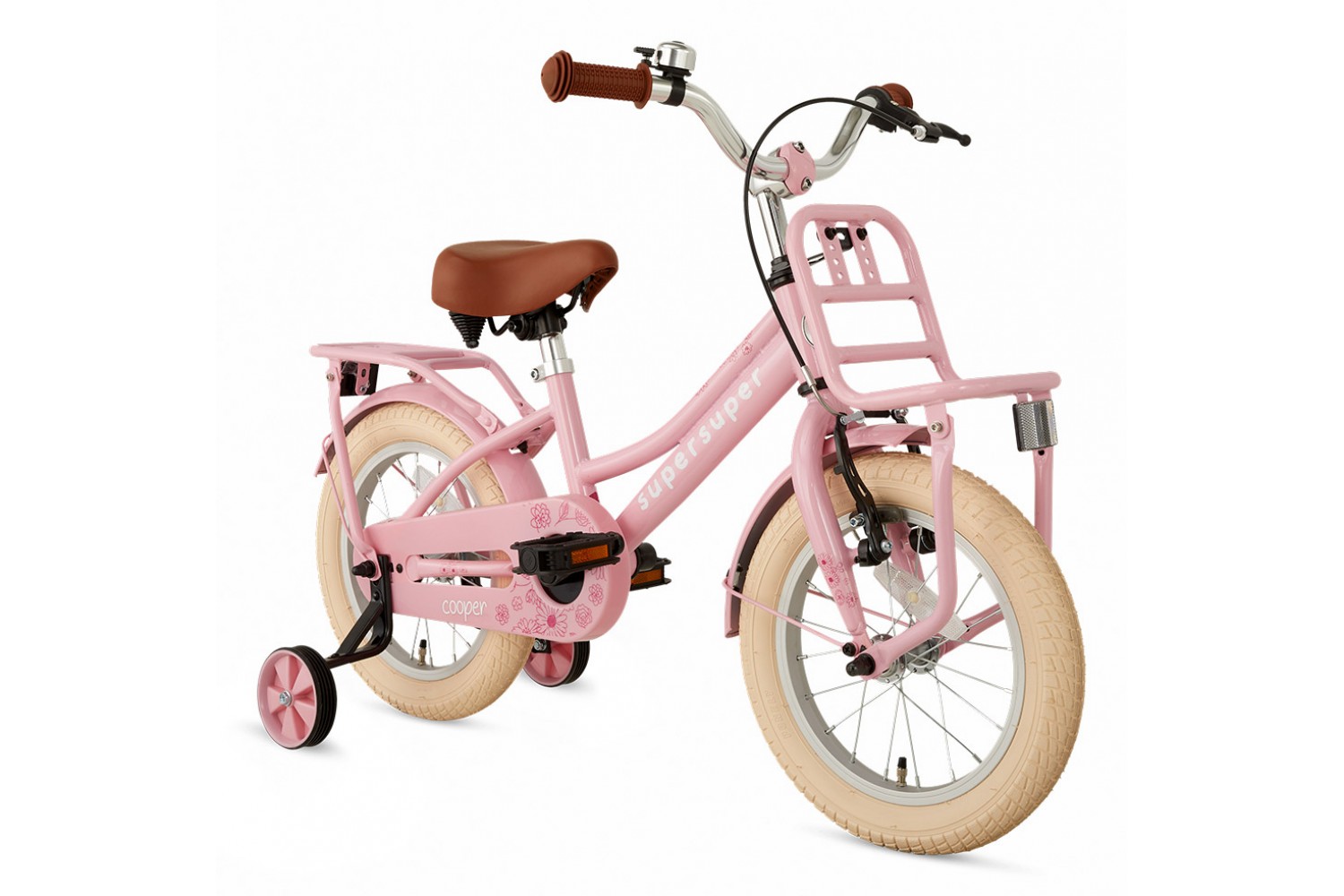 Vélo Enfant Supersuper Cooper 14 Pouces Filles Rose