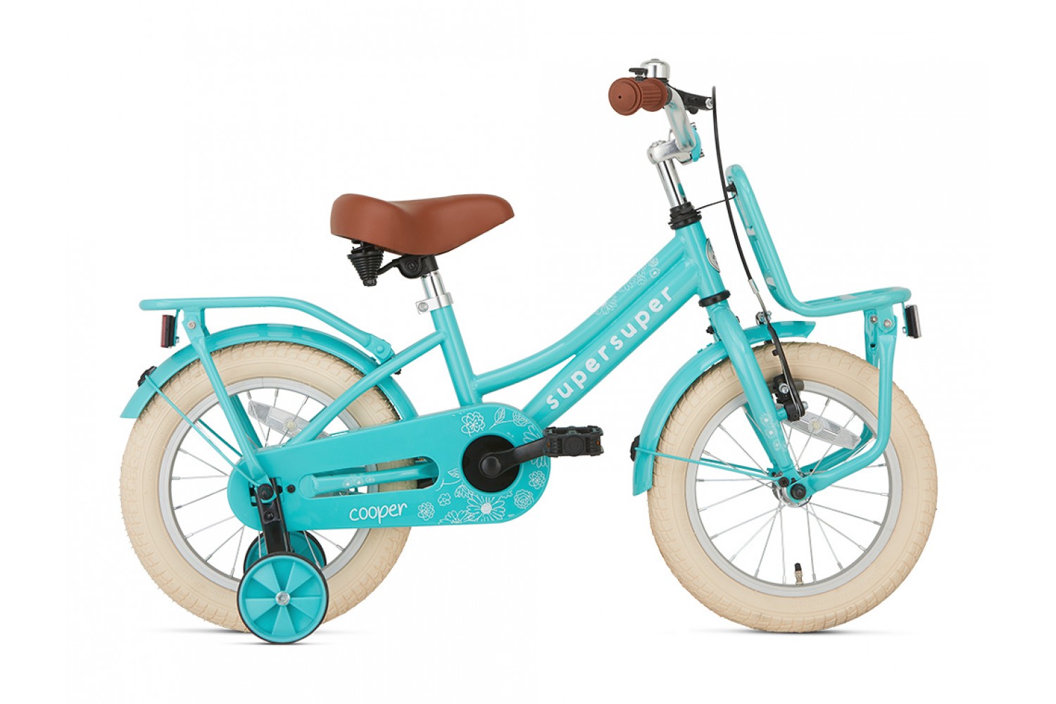 Vélo Enfant Supersuper Cooper 14 Pouces Filles Turquoise