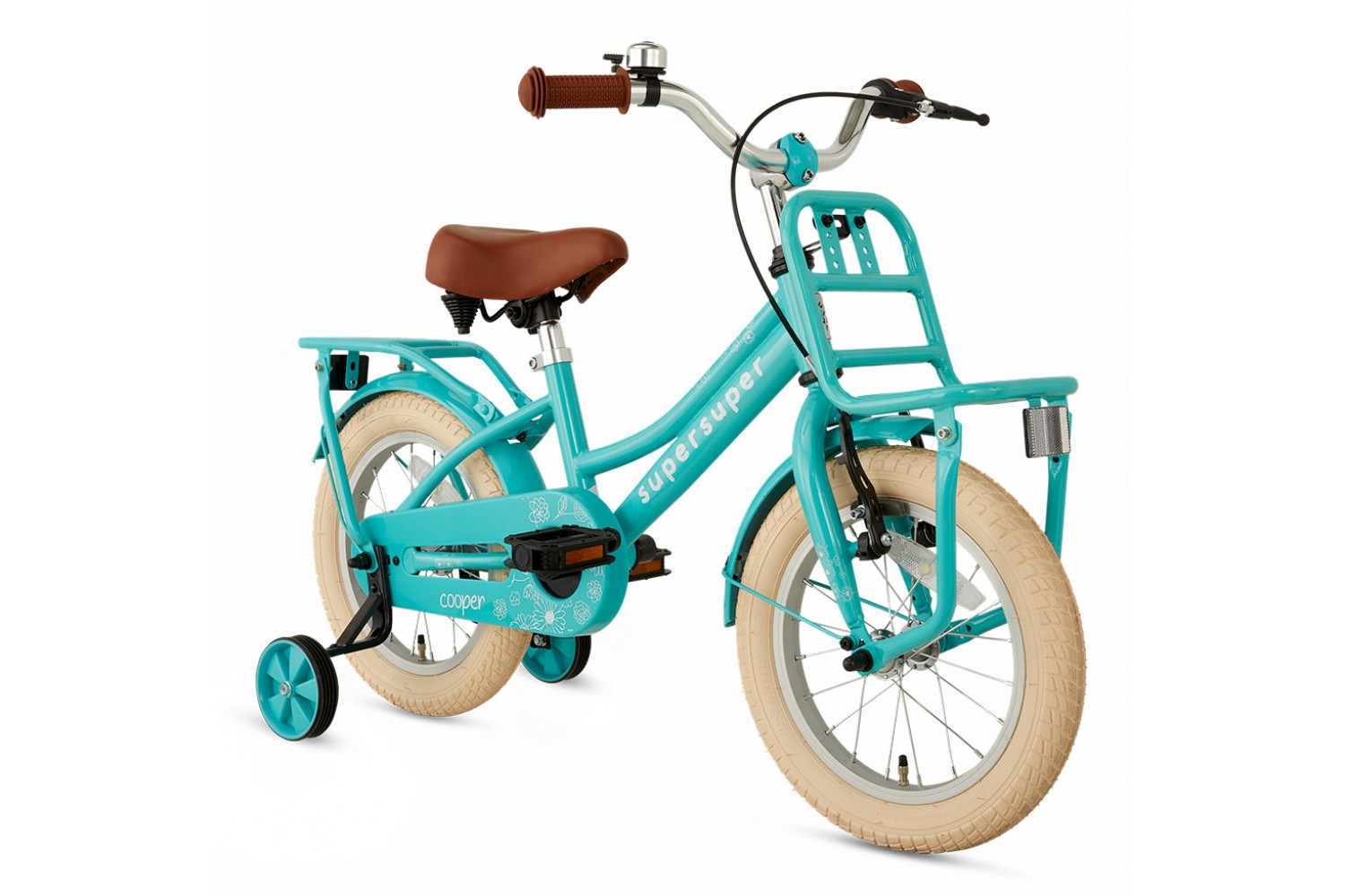 Vélo Enfant Supersuper Cooper 14 Pouces Filles Turquoise