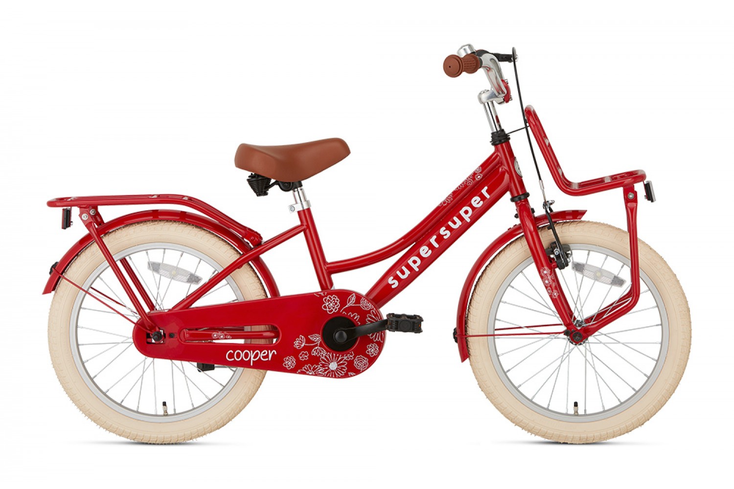 Vélo Enfant SuperSuper Cooper 18 Pouces Filles Rouge