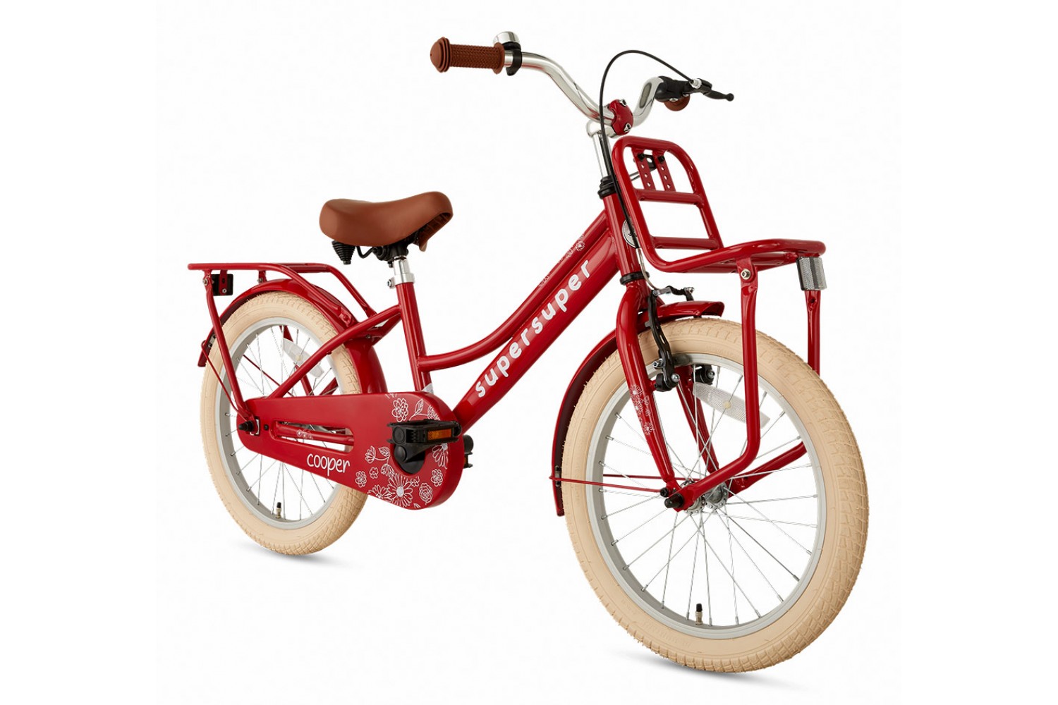 Vélo Enfant SuperSuper Cooper 18 Pouces Filles Rouge