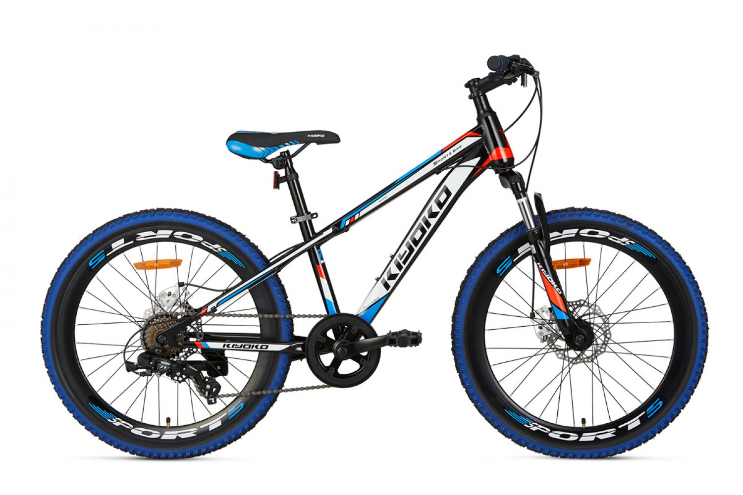 Vélo de montagne Supersuper Kiyoko 24 pouces Noir Bleu Vélo VTT Enfant Supersuper Kiyoko 24 Pouces Noir Bleu