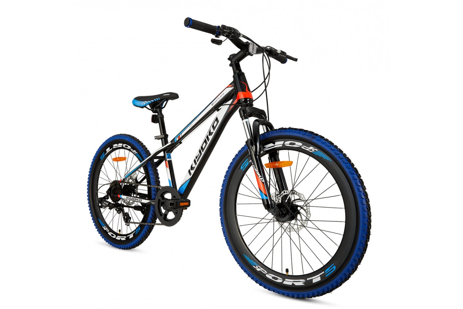 Vélo de montagne Supersuper Kiyoko 24 pouces Noir Bleu Vélo VTT Enfant Supersuper Kiyoko 24 Pouces Noir Bleu