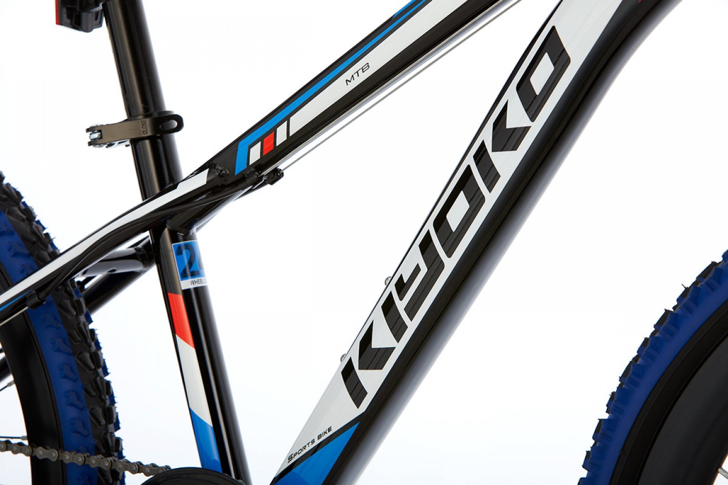 Vélo de montagne Supersuper Kiyoko 24 pouces Noir Bleu Vélo VTT Enfant Supersuper Kiyoko 24 Pouces Noir Bleu