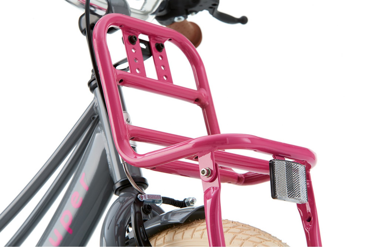 Vélo Enfant Supersuper Lola 16 Pouces Filles Gris Rose