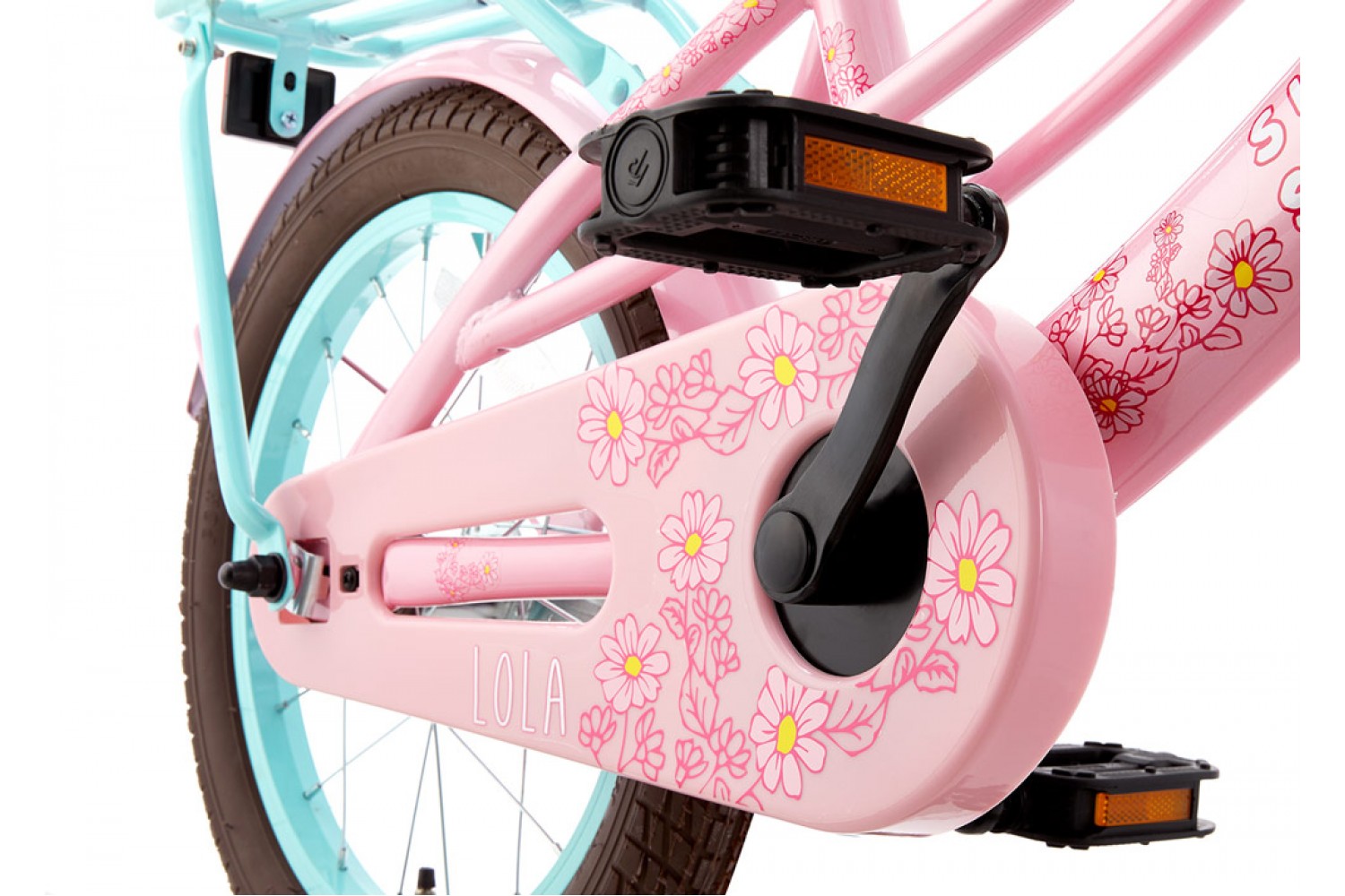 Vélo Enfant Supersuper Lola 16 Pouces Filles Rose Turquoise