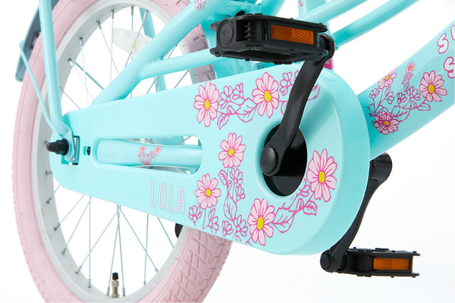 Vélo Enfant Supersuper Lola 18 Pouces Filles Rose Menthe