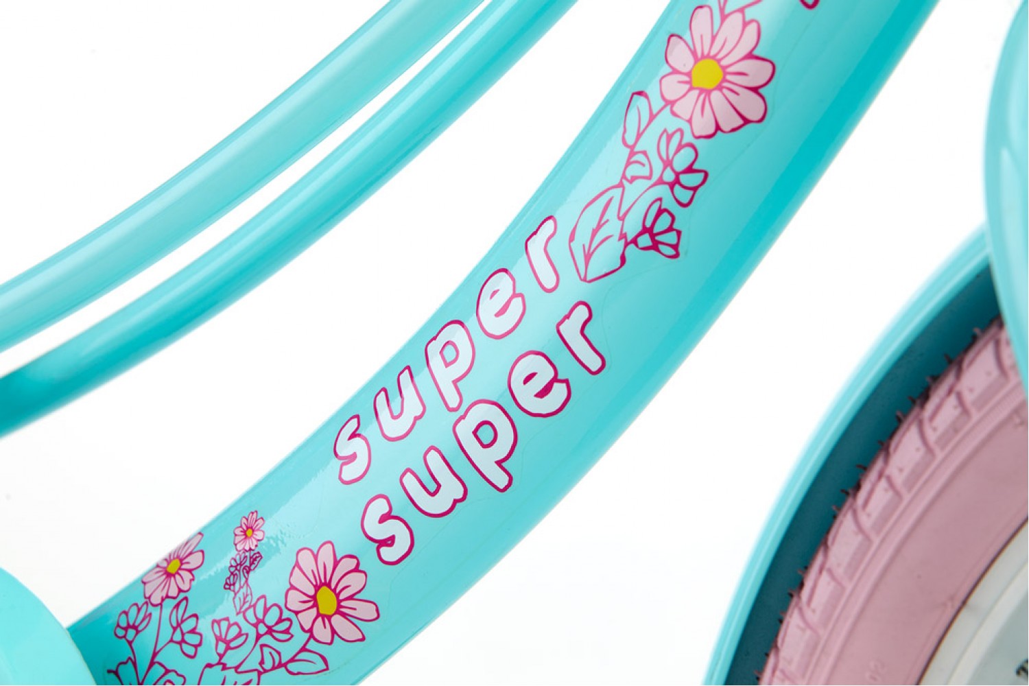 Vélo Enfant Supersuper Lola 18 Pouces Filles Rose Menthe