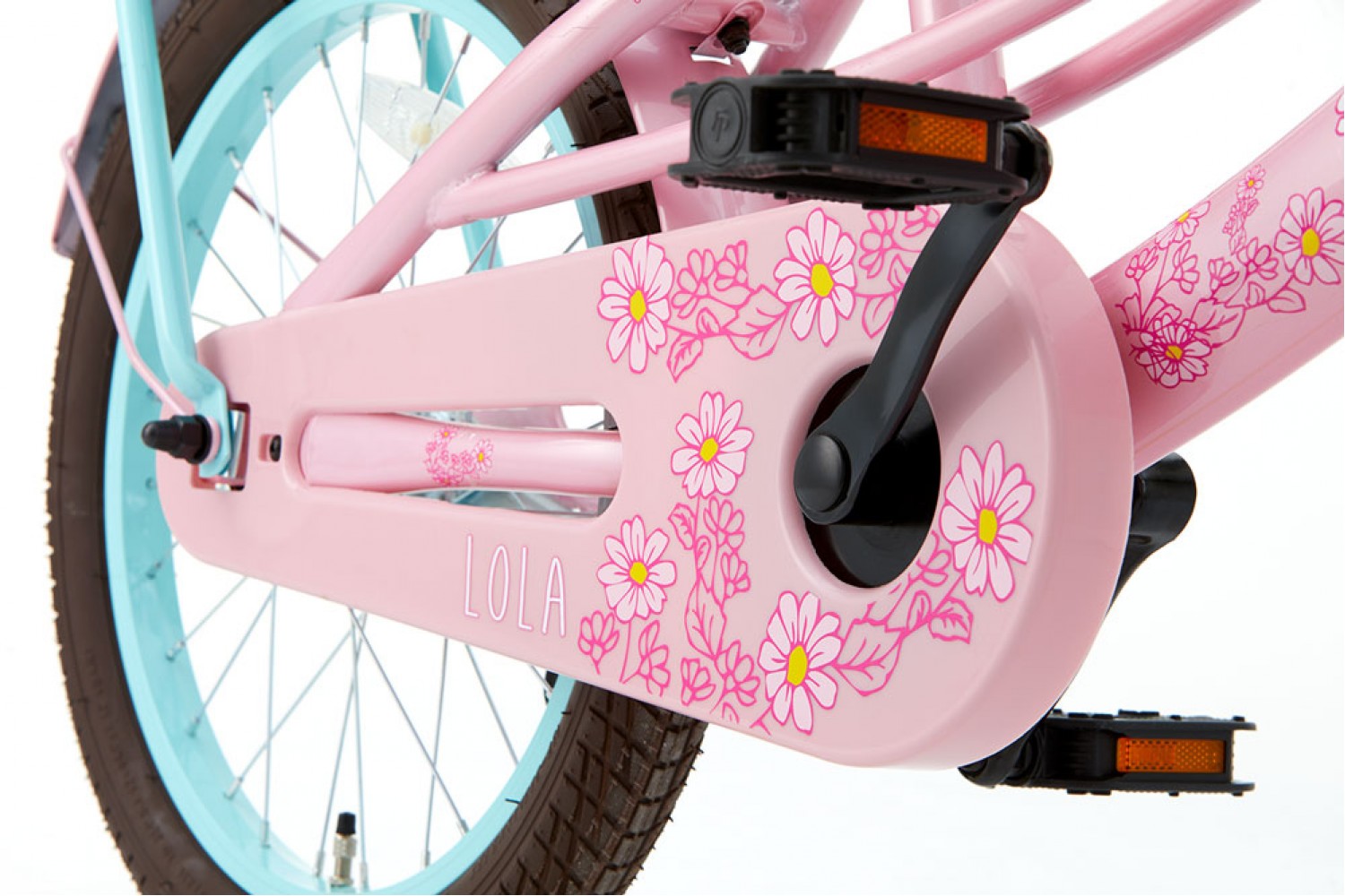 Vélo Enfant Supersuper Lola 18 Pouces Filles Rose Turquoise