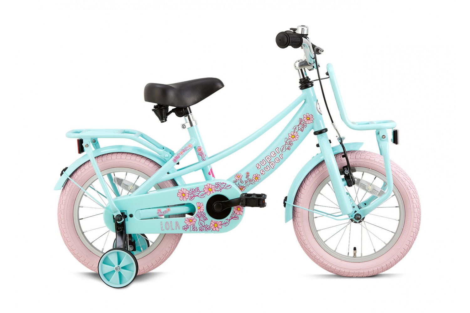 Vélo Enfant Supersuper Lola 14 Pouces Filles Mente Rose