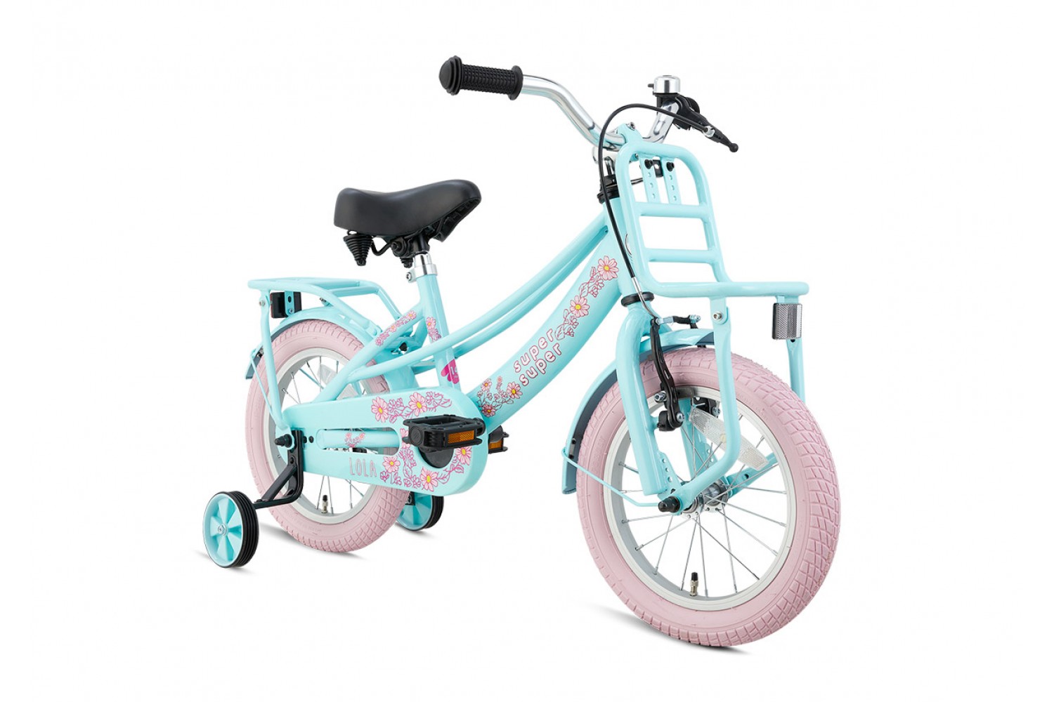 Vélo Enfant Supersuper Lola 14 Pouces Filles Mente Rose