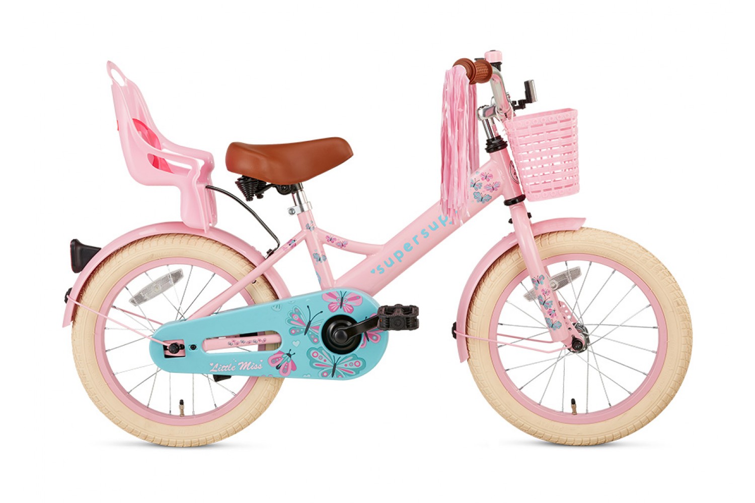 Vélo Enfant Supersuper Little Miss 16 Pouces Filles Rose