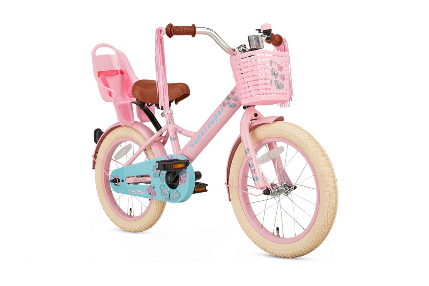 Vélo Enfant Supersuper Little Miss 16 Pouces Filles Rose