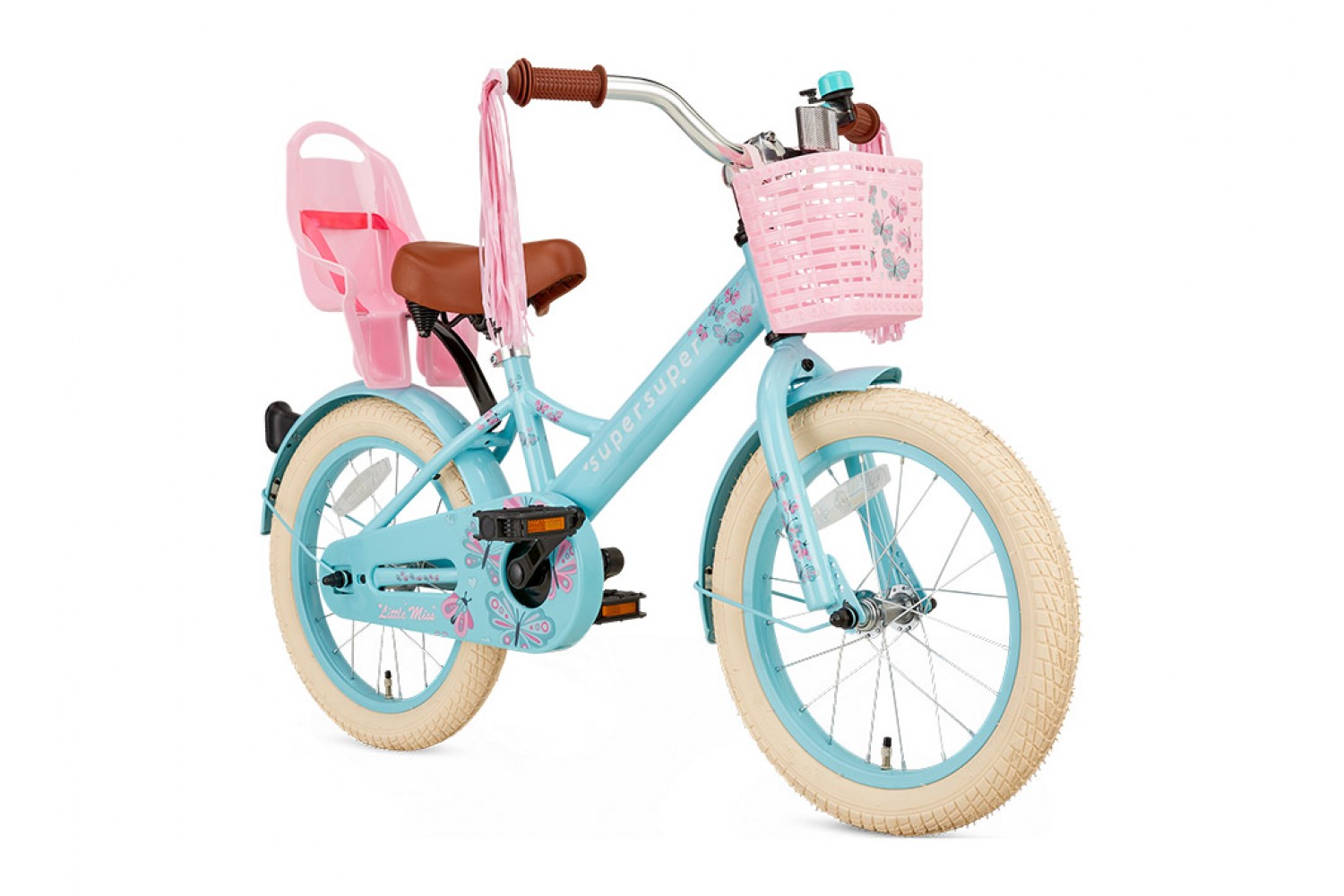 Vélo Enfant Supersuper Little Miss 16 Pouces Filles Turquoise