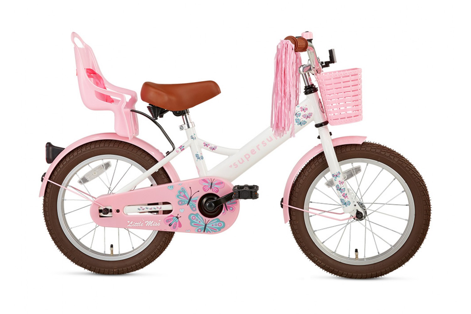 Vélo Enfant Supersuper Little Miss 16 Pouces Filles Blanc