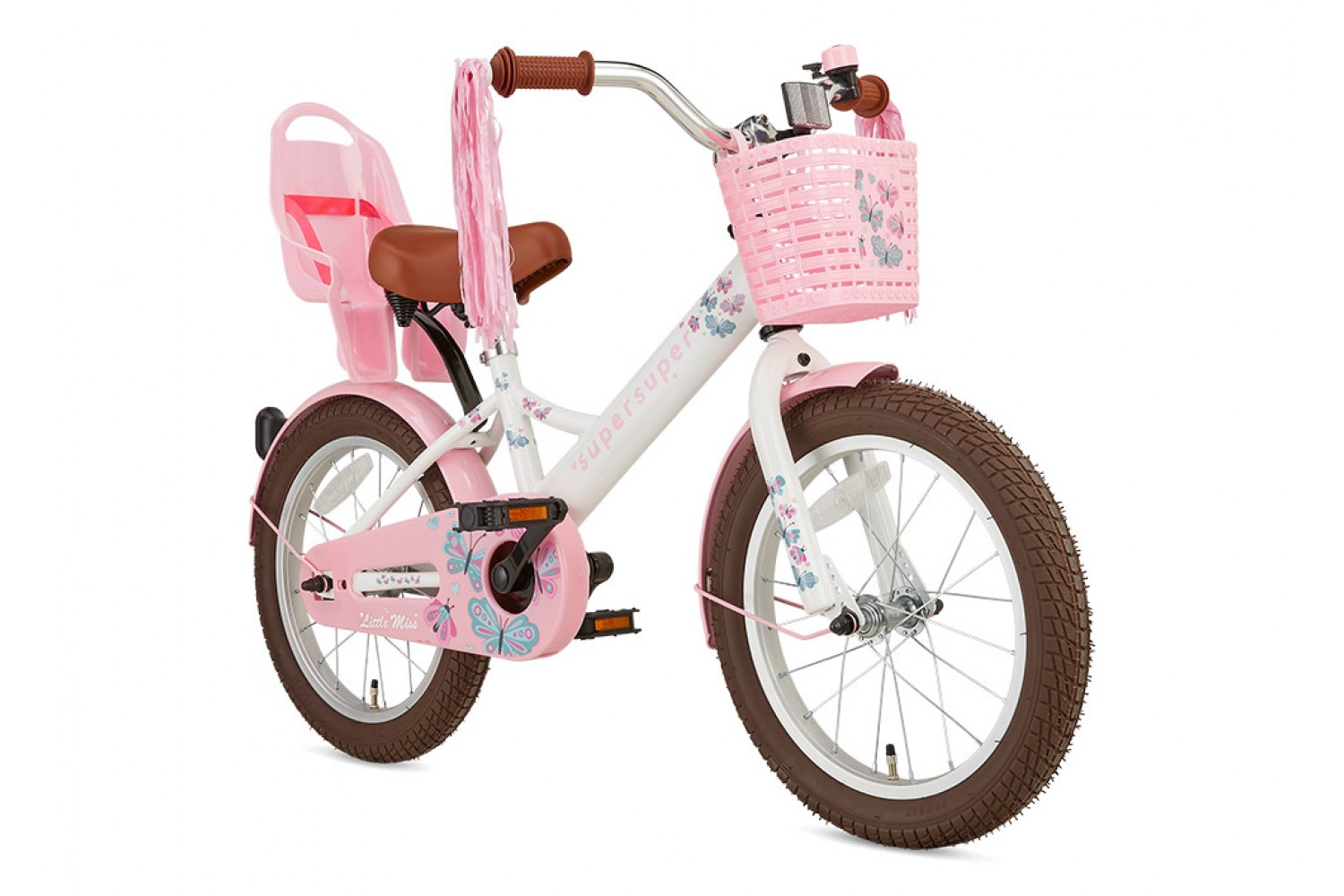 Vélo Enfant Supersuper Little Miss 16 Pouces Filles Blanc