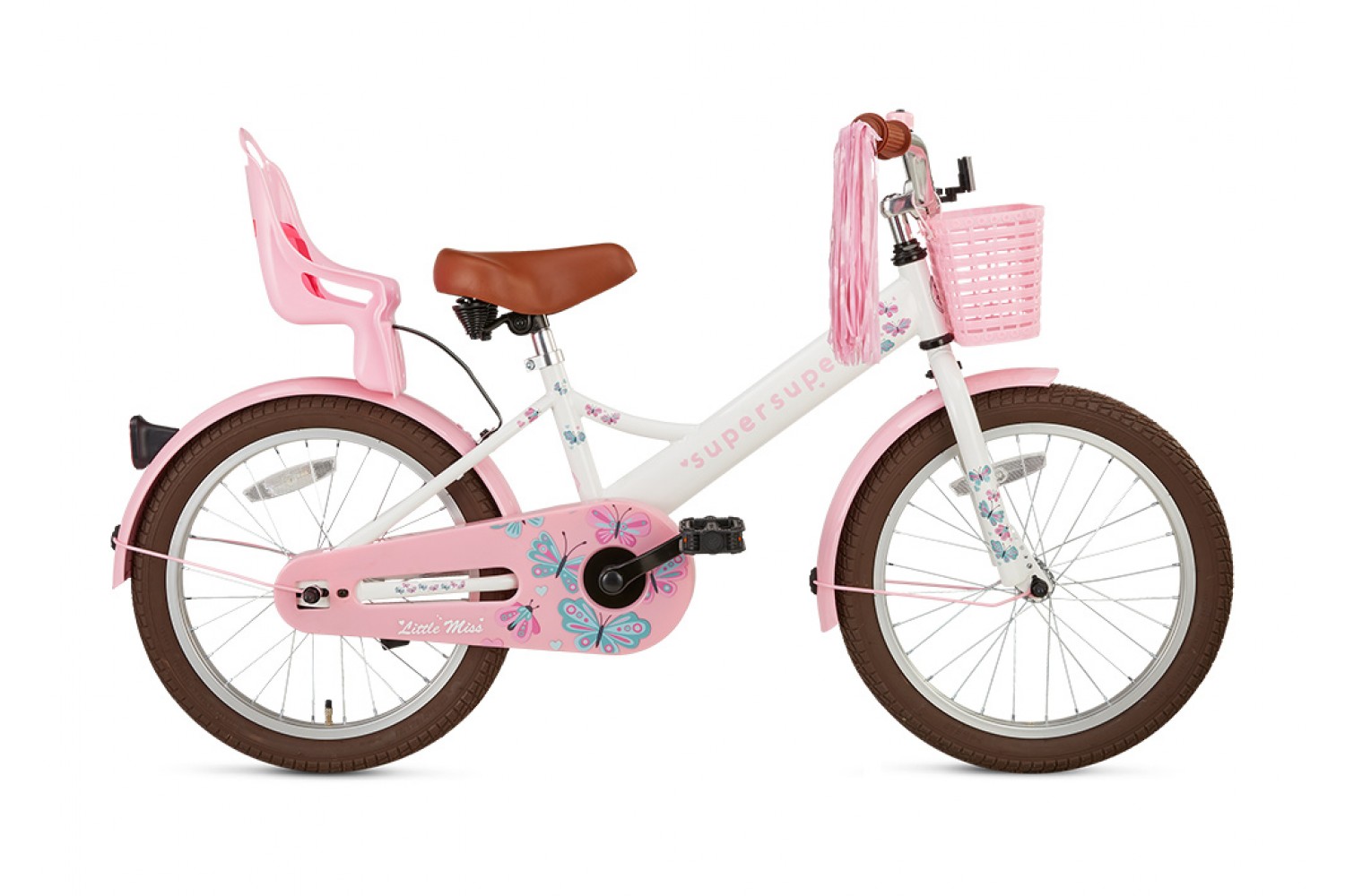 Vélo Enfant Supersuper Little Miss 18 Pouces Filles Blanc