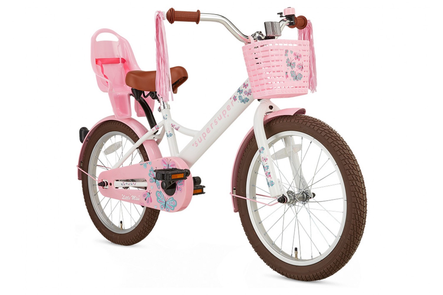 Vélo Enfant Supersuper Little Miss 18 Pouces Filles Blanc