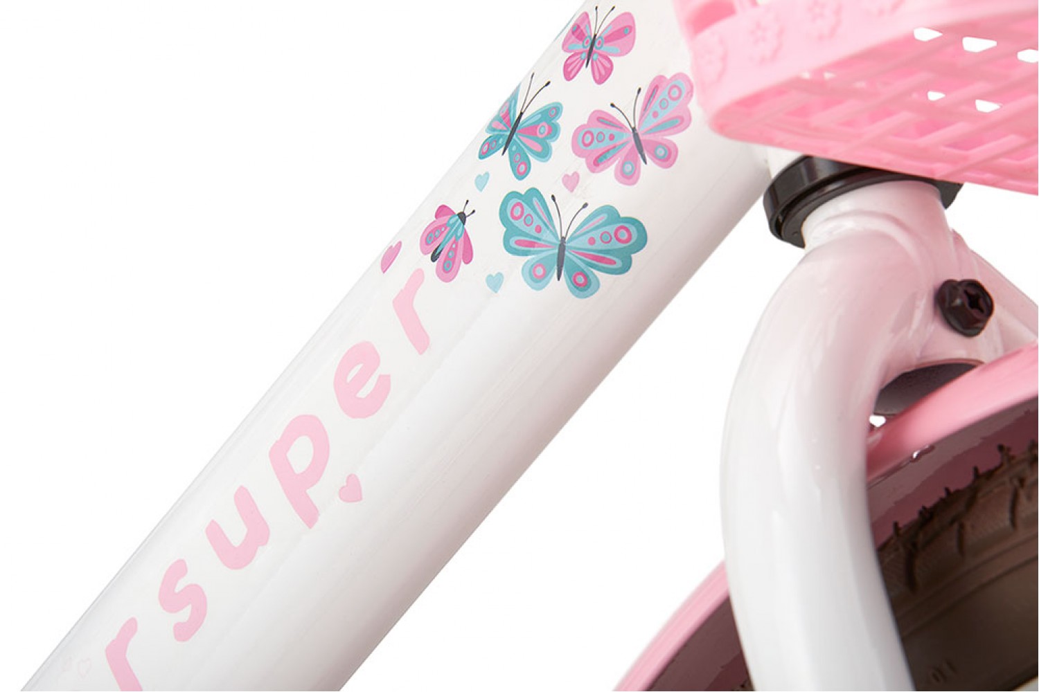 Vélo Enfant Supersuper Little Miss 18 Pouces Filles Blanc