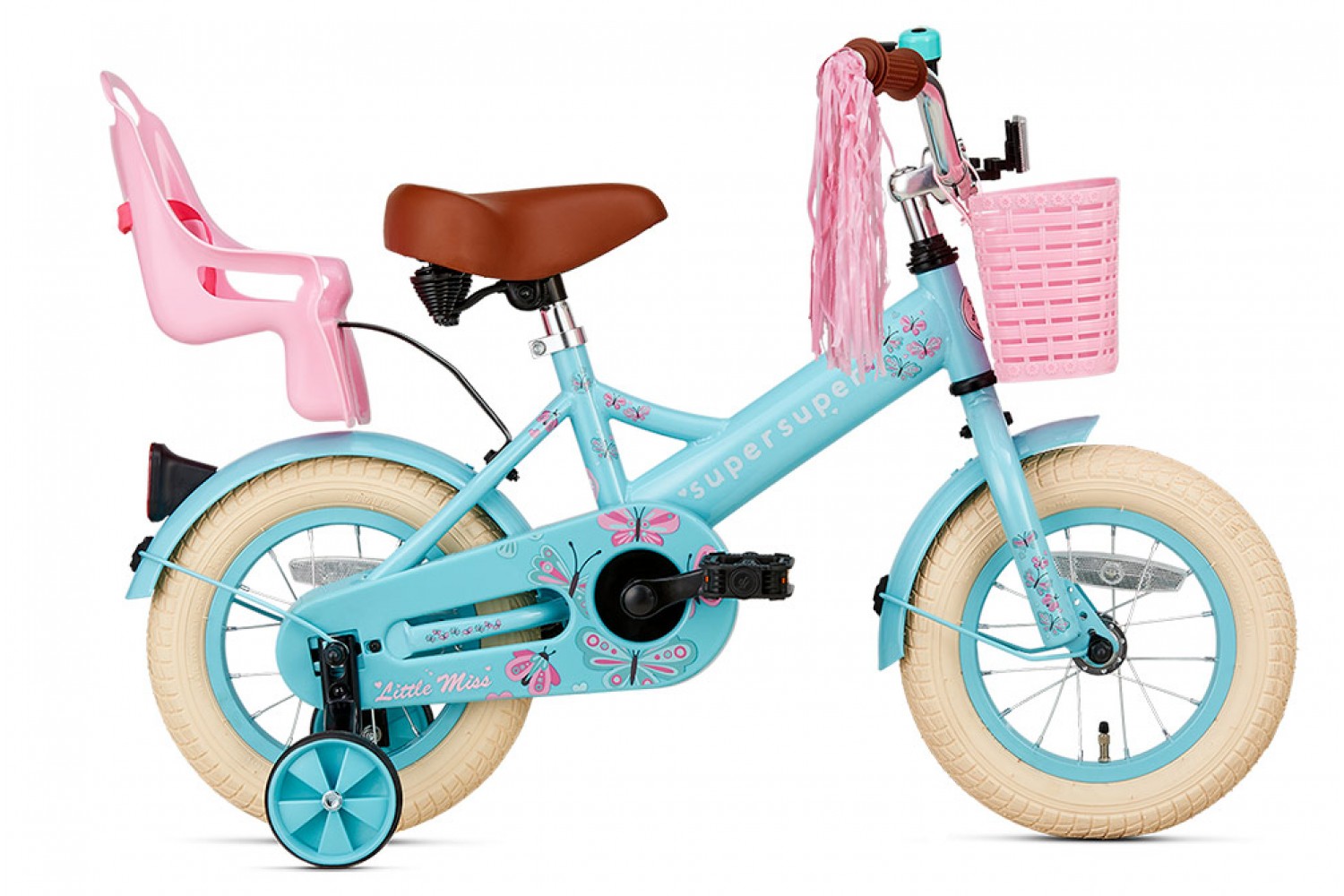 Vélo Enfant Supersuper Little Miss 12 Pouces Filles Turquoise