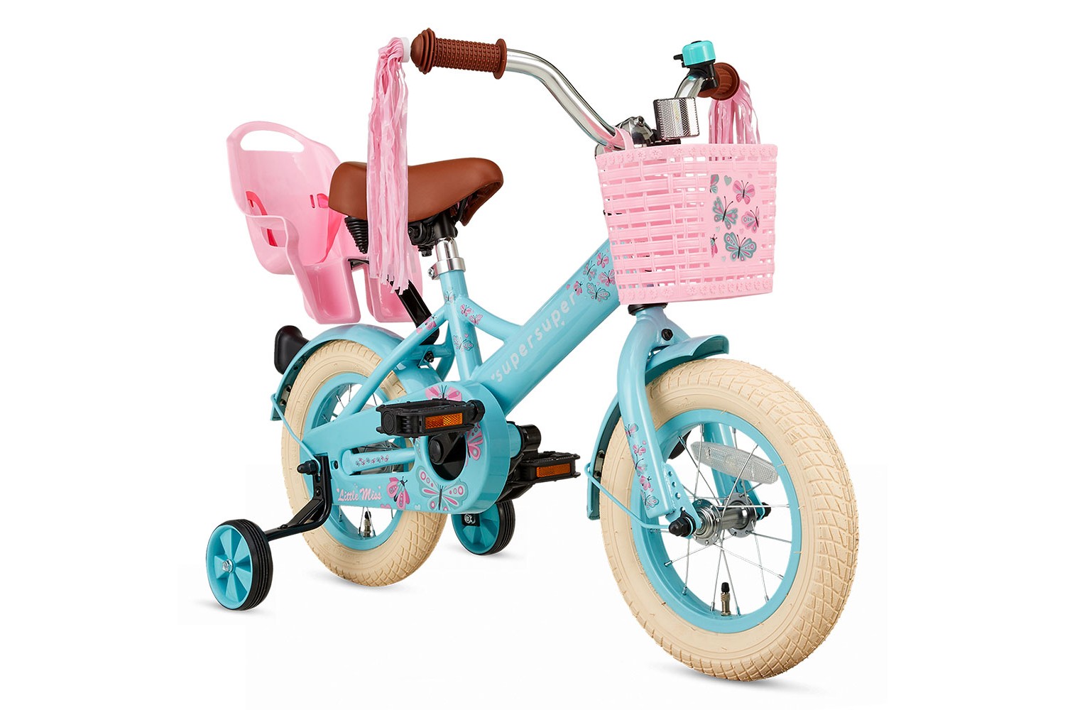 Vélo Enfant Supersuper Little Miss 12 Pouces Filles Turquoise