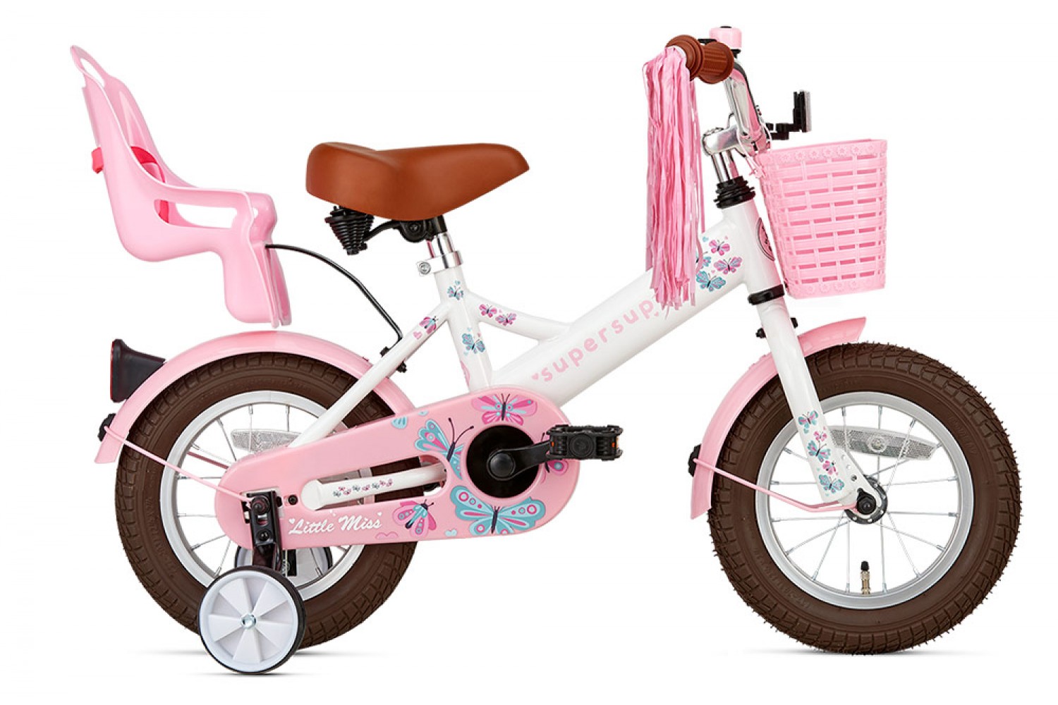 Vélo Enfant Supersuper Little Miss 12 Pouces Filles Blanc