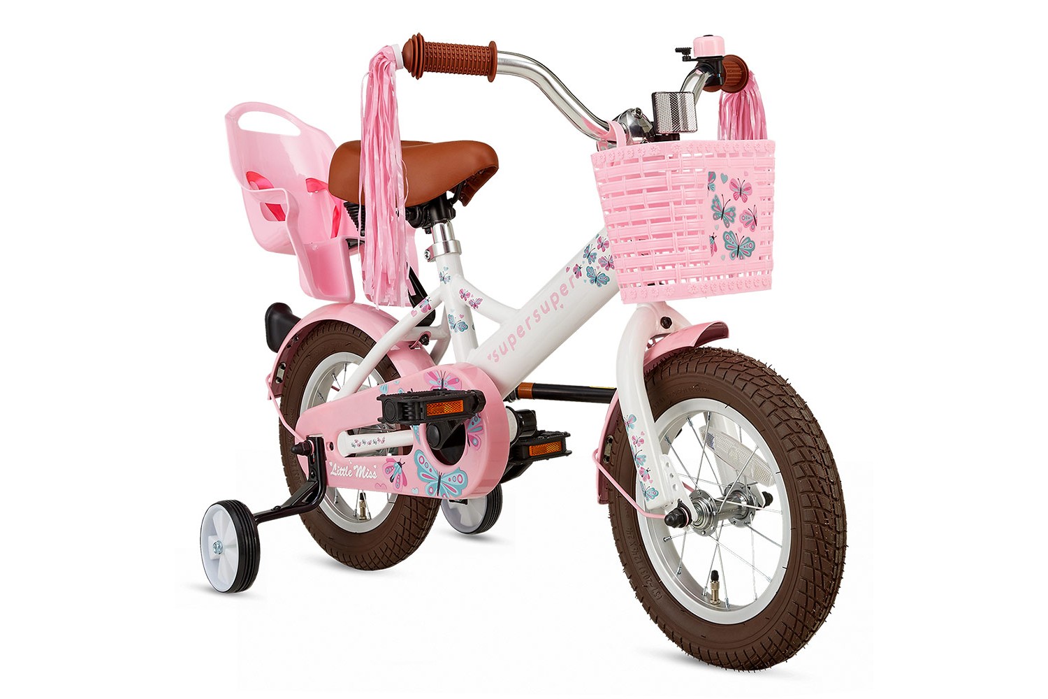 Vélo Enfant Supersuper Little Miss 12 Pouces Filles Blanc