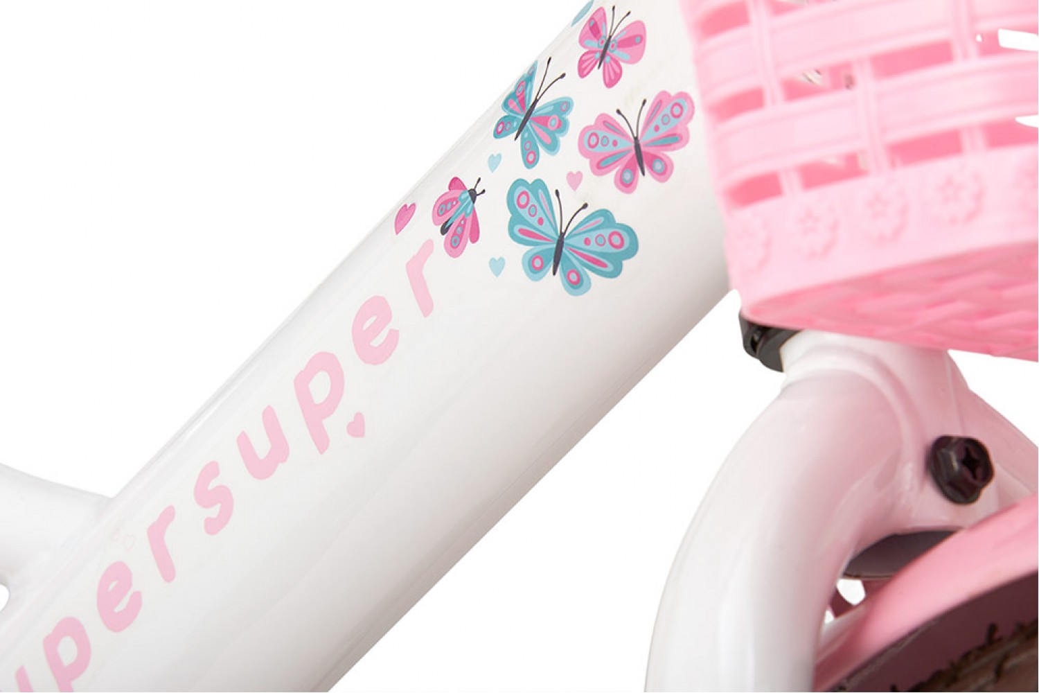 Vélo Enfant Supersuper Little Miss 12 Pouces Filles Blanc