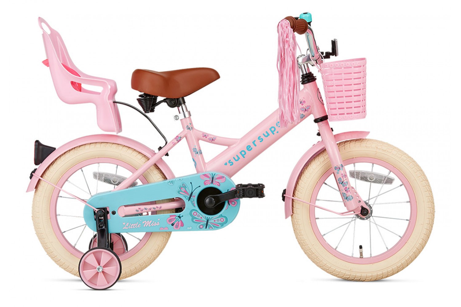 Vélo Enfant Supersuper Little Miss 14 Pouces Filles Rose