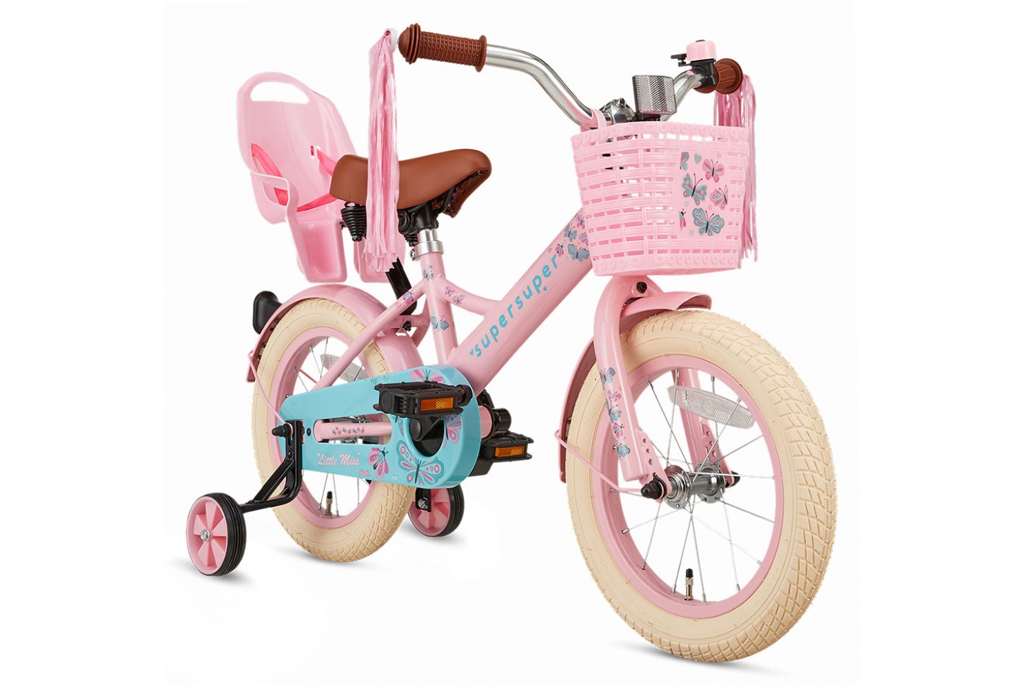 Vélo Enfant Supersuper Little Miss 14 Pouces Filles Rose