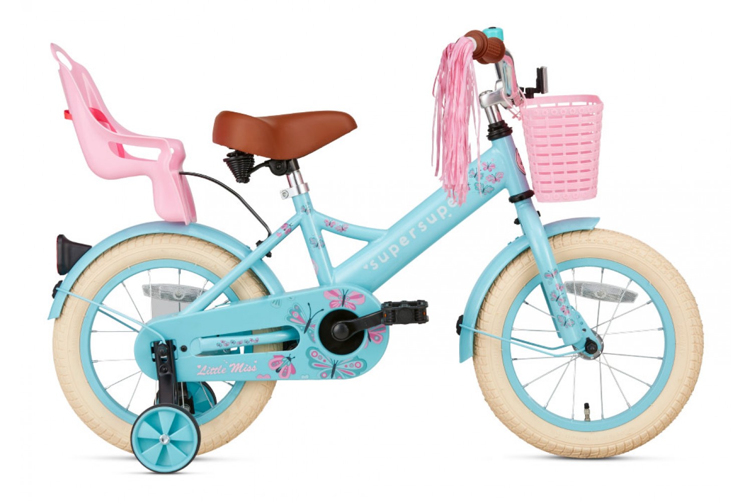 Vélo Enfant Supersuper Little Miss 14 Pouces Filles Turquoise