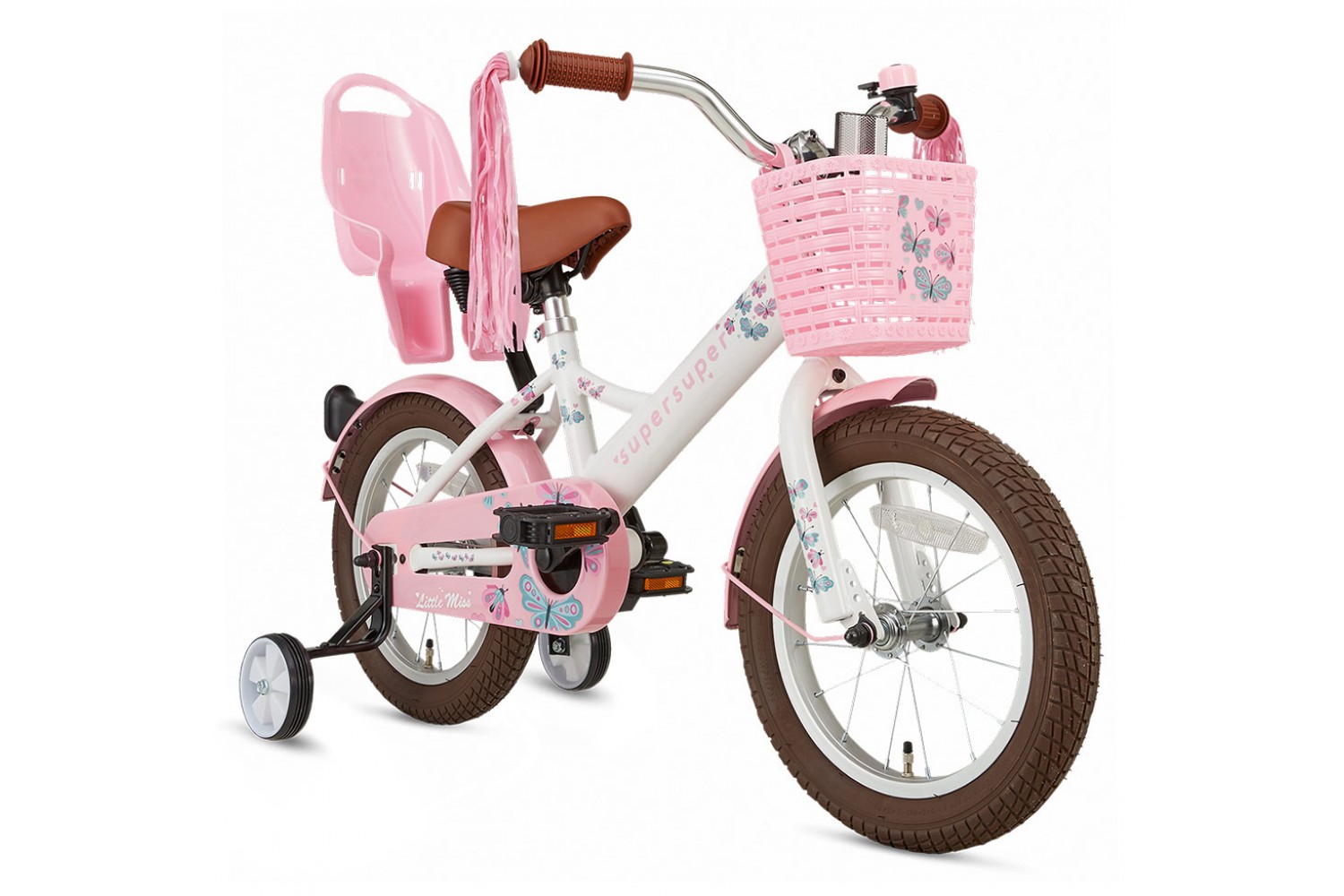 Vélo Enfant Supersuper Little Miss 14 Pouces Filles Blanc